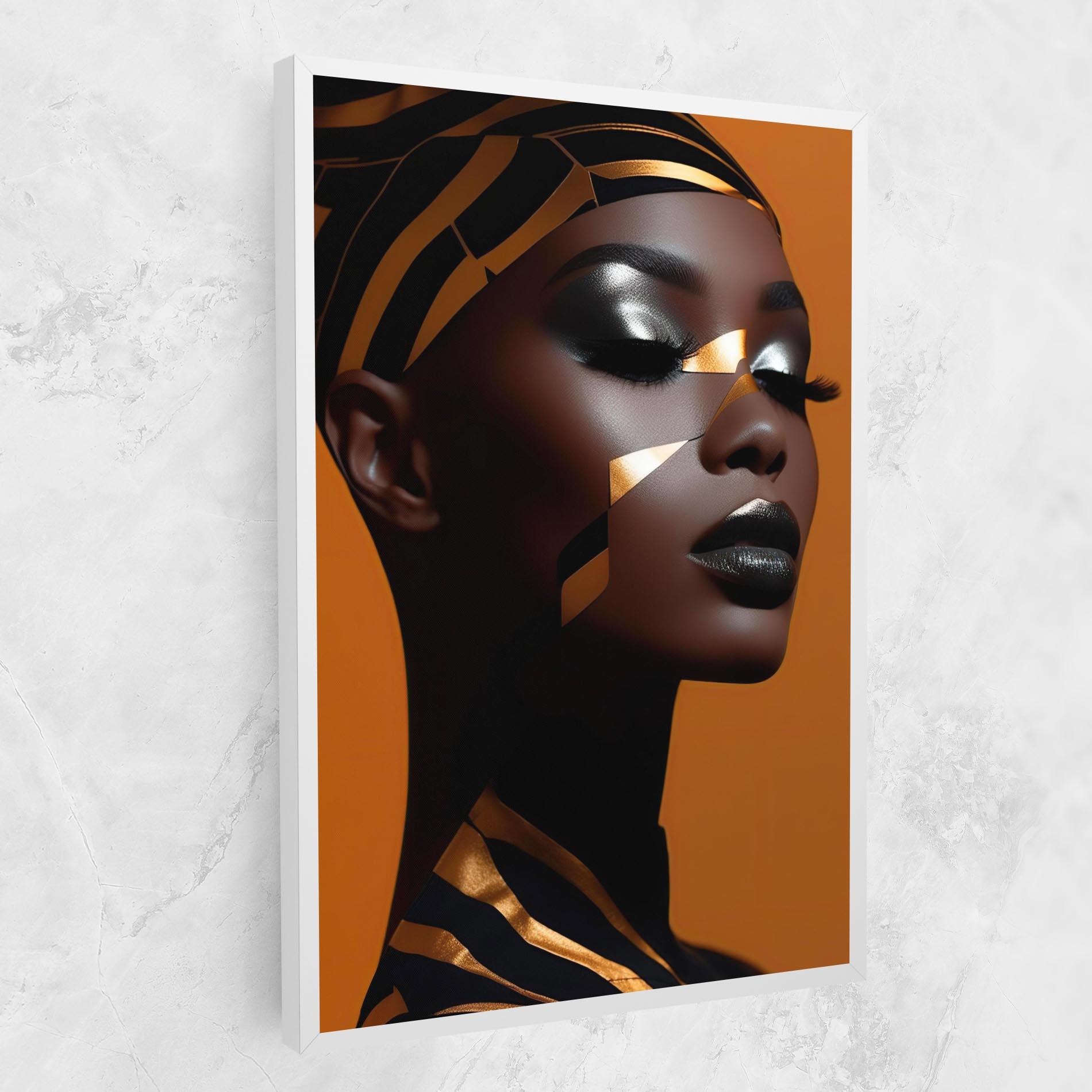 Tablou Canvas African Woman On Orange mockup 1