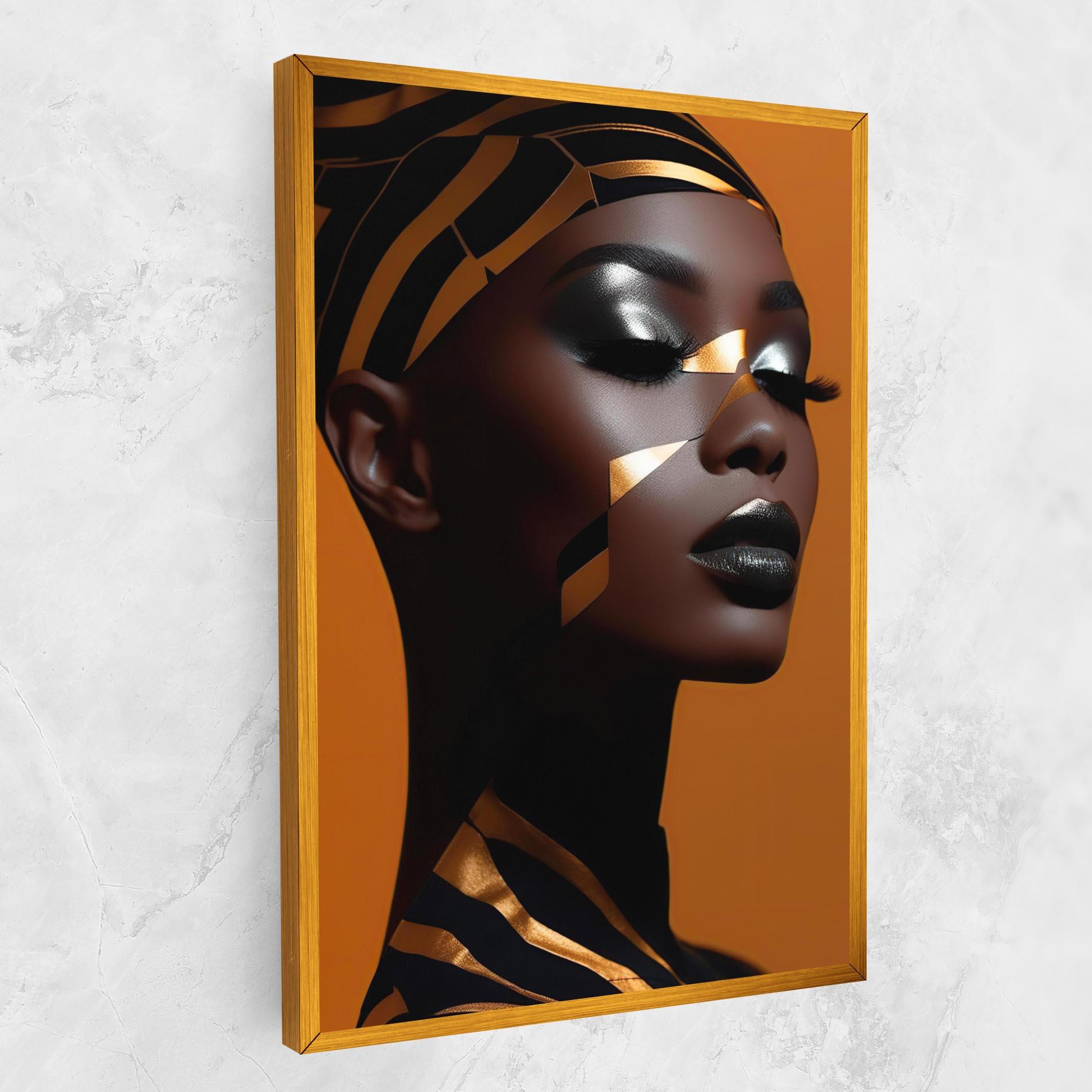 Tablou Canvas African Woman On Orange mockup 1