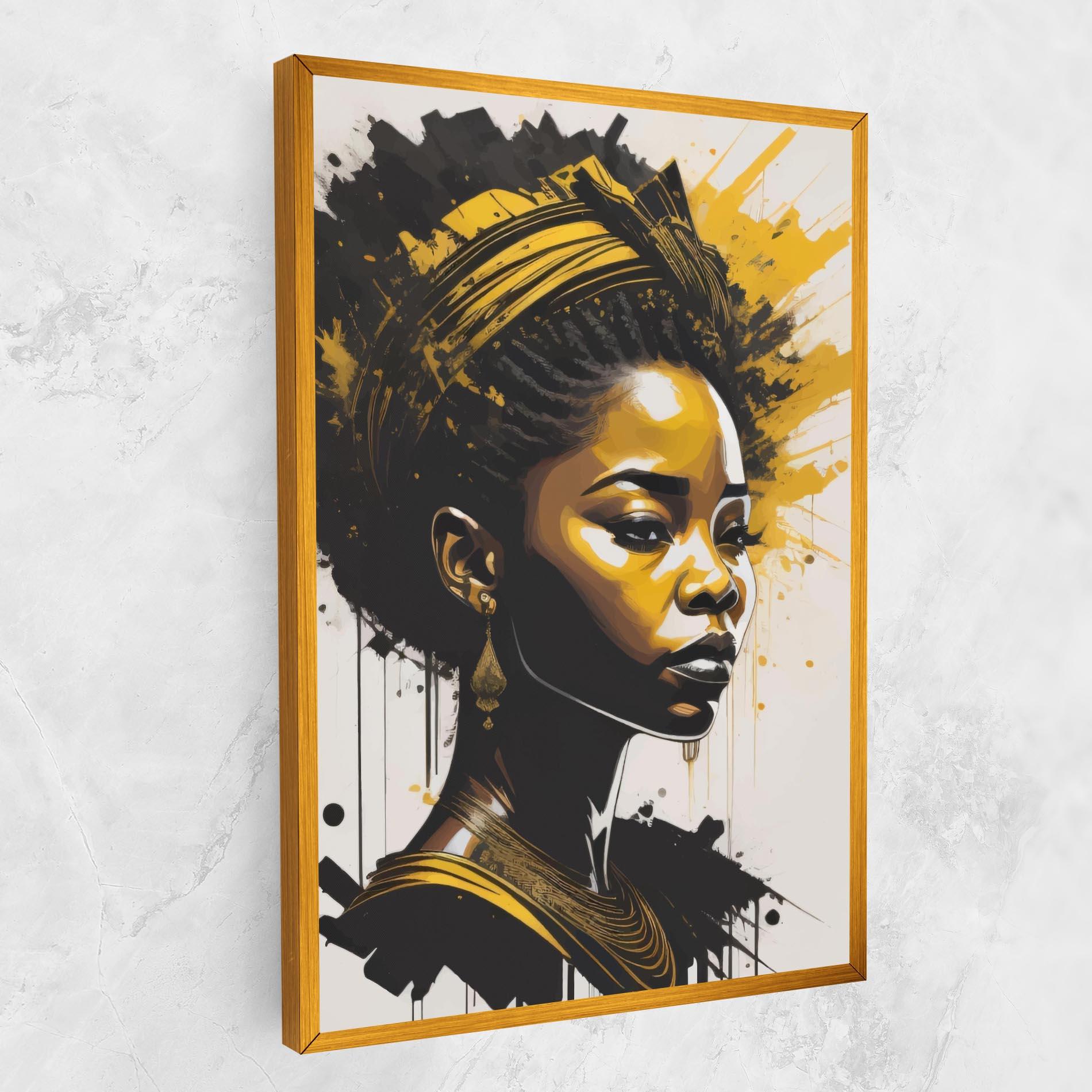 Tablou Canvas Gold African Woman mockup 1