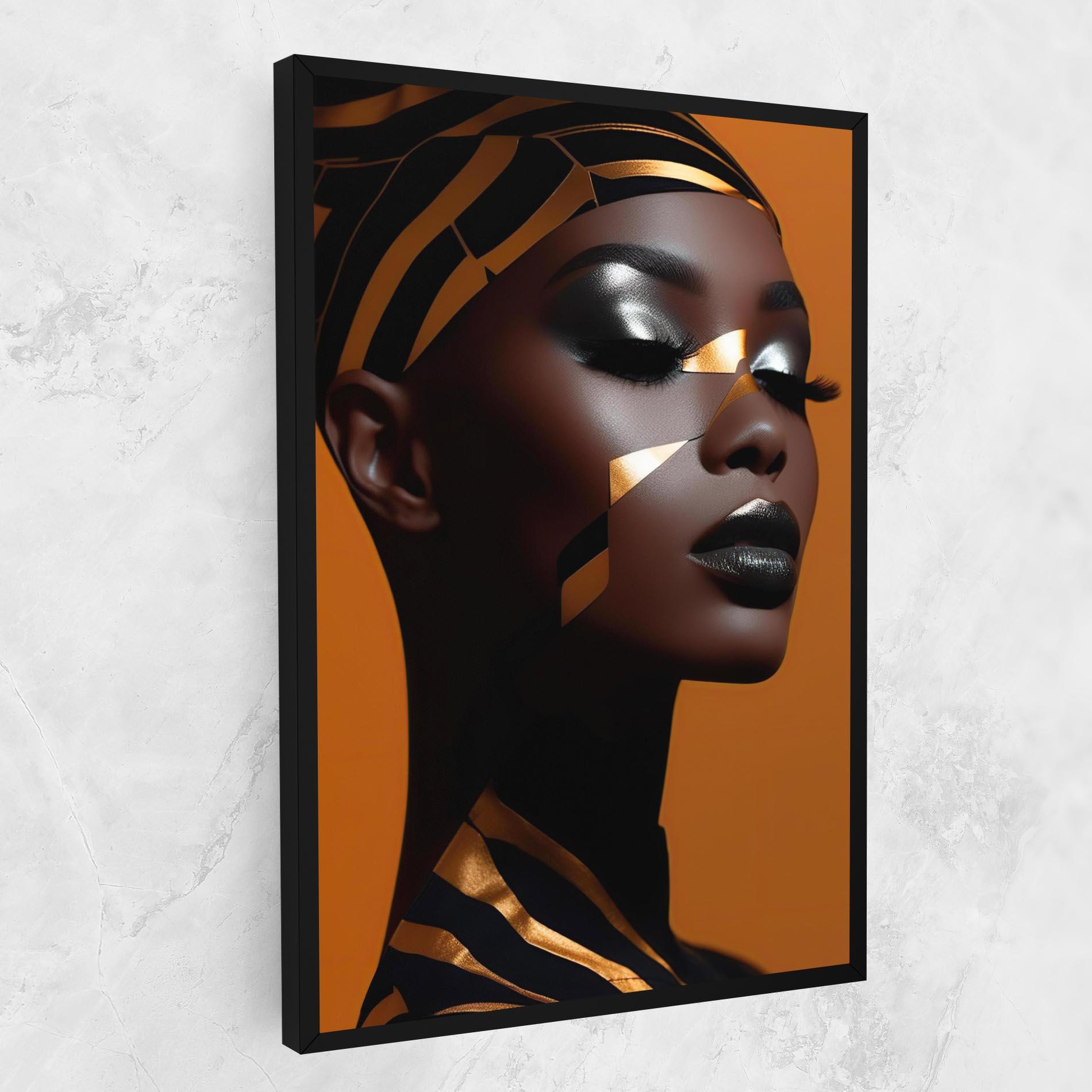 Tablou Canvas African Woman On Orange mockup 1