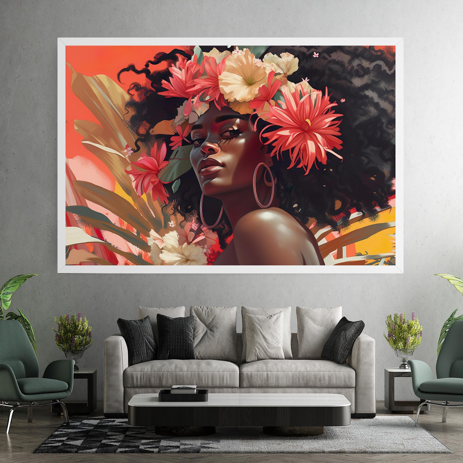 Tablou Canvas African Flower Woman mockup 7
