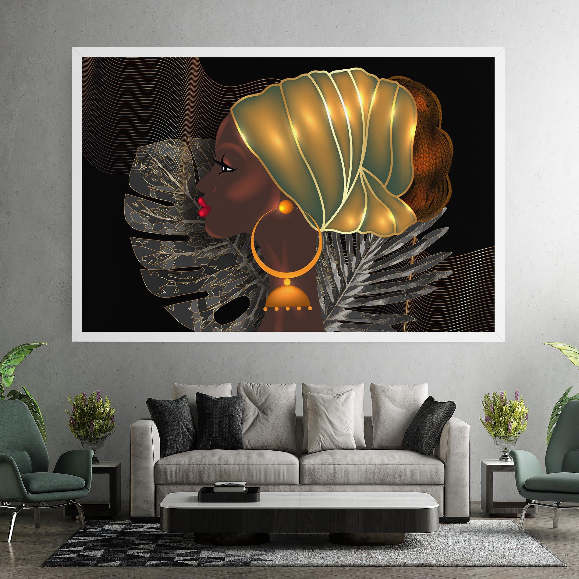 Tablou Canvas African Gold Leaf mockup 7