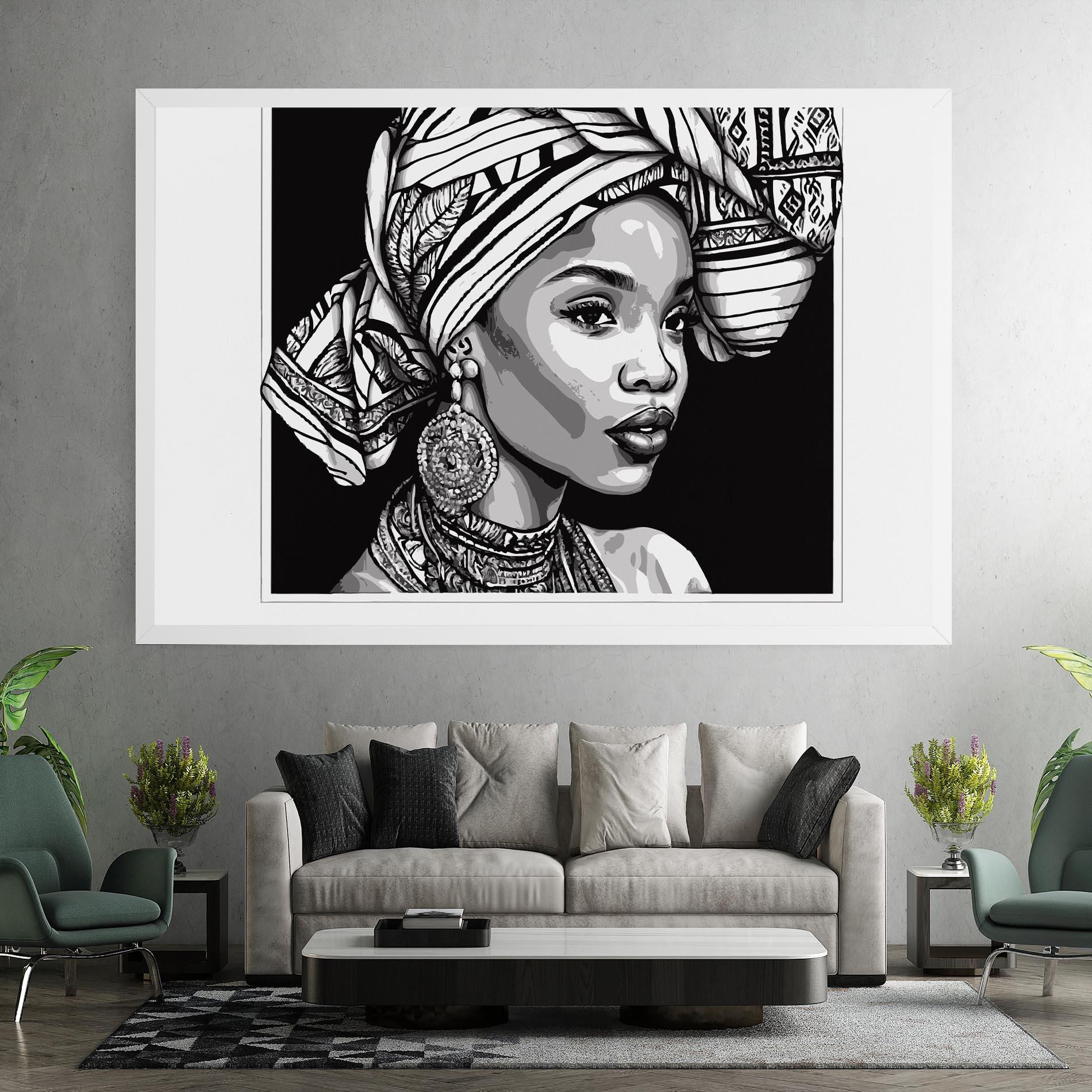 Tablou Canvas Beautiful African Lady mockup 7
