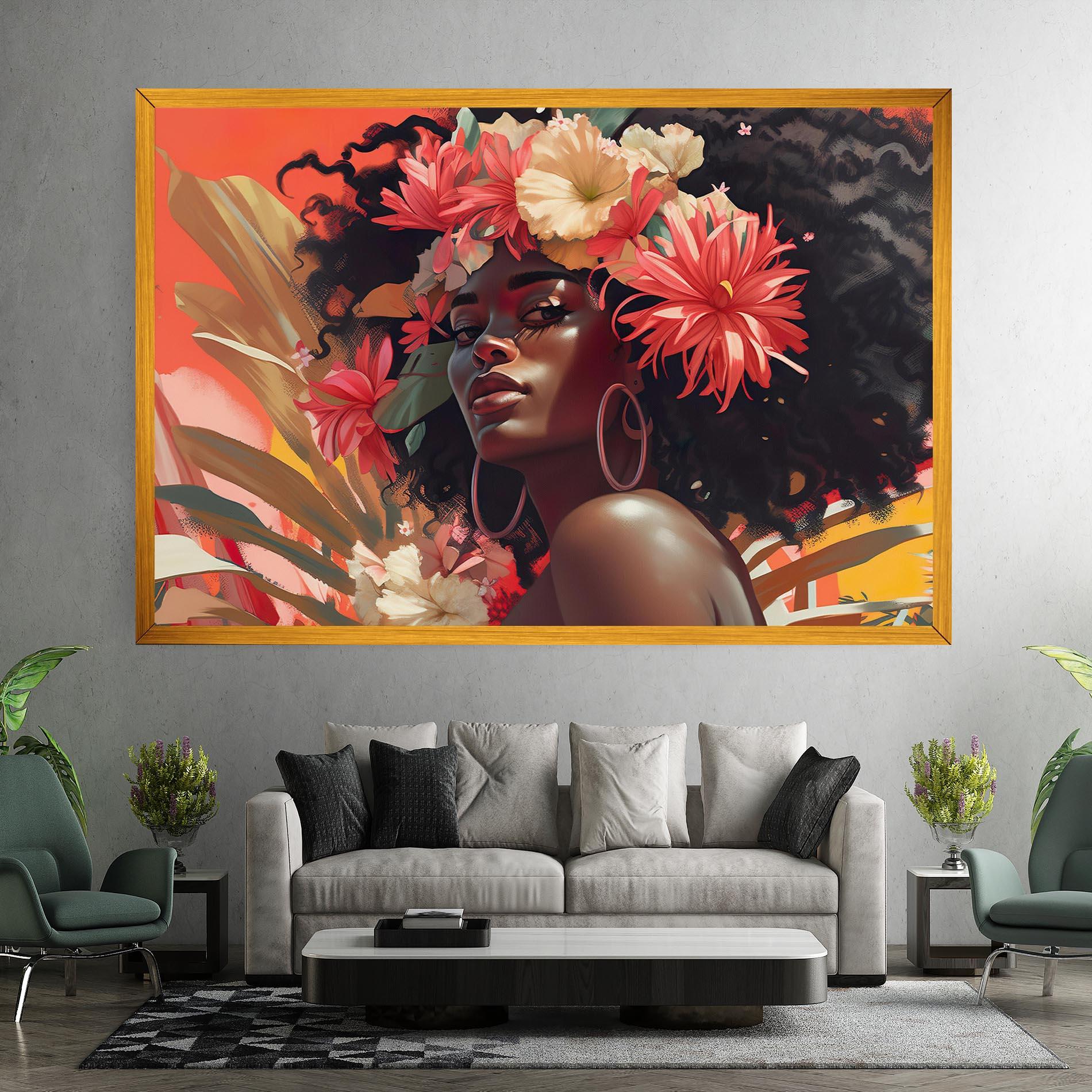 Tablou Canvas African Flower Woman mockup 7