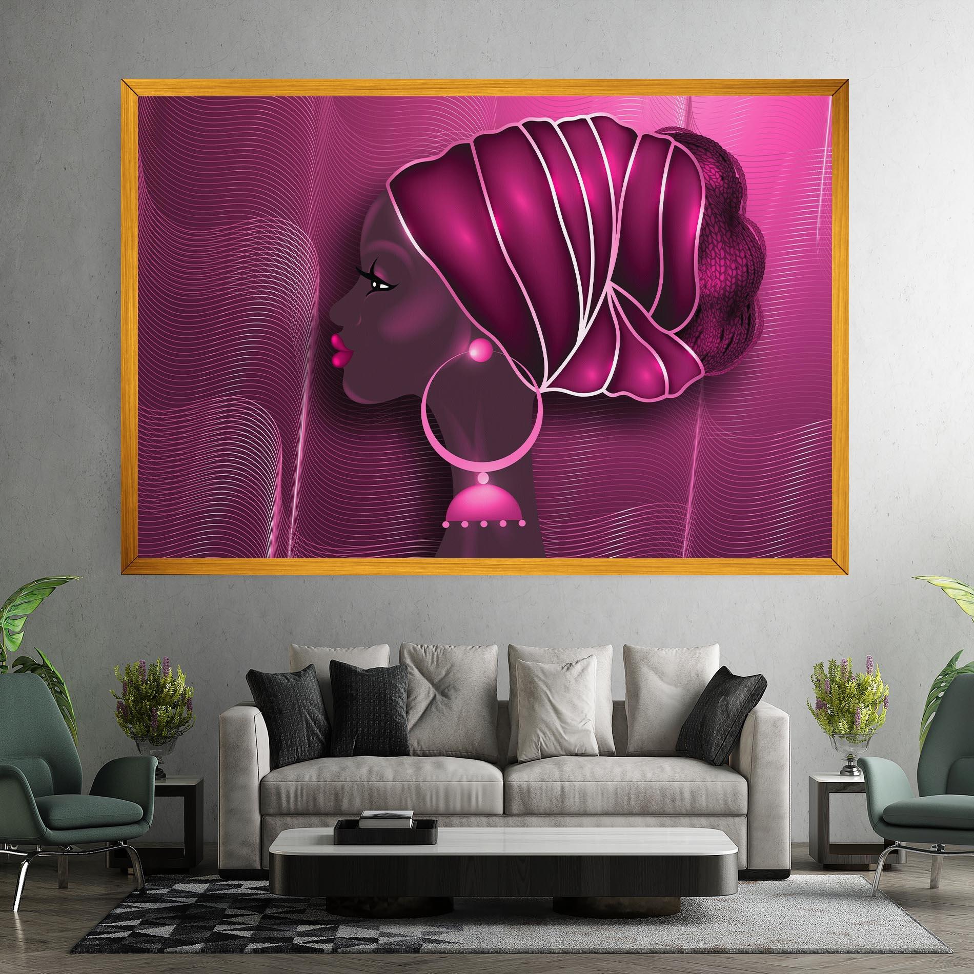 Tablou Canvas African Pink Woman mockup 7