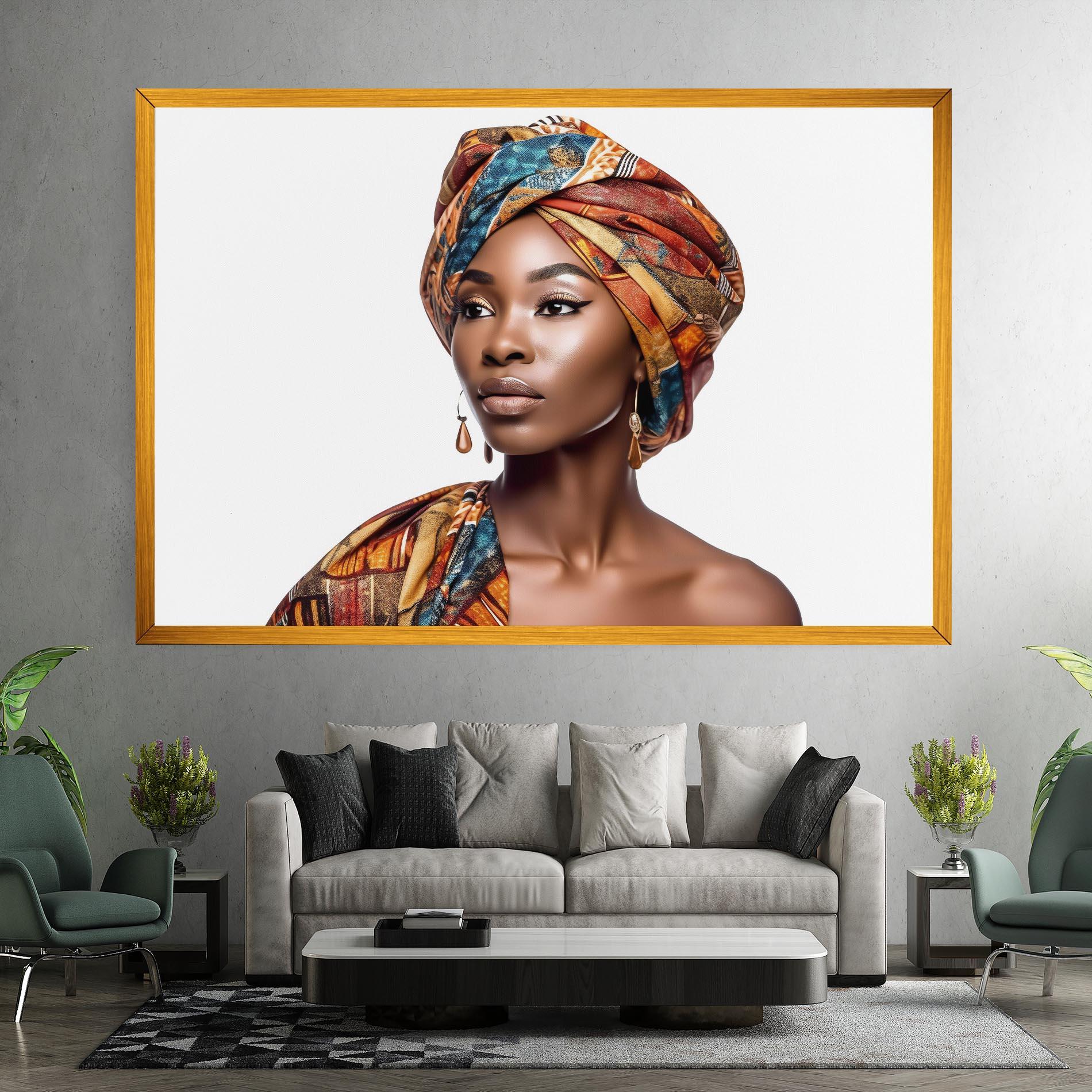 Tablou Canvas African Woman Turban mockup 7