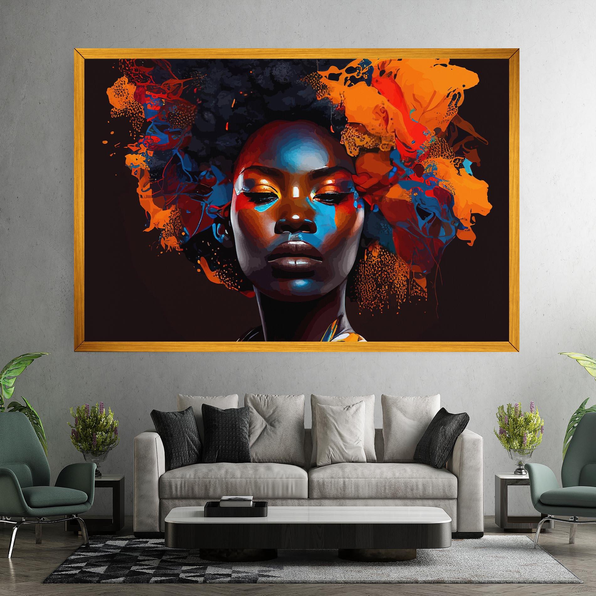 Tablou Canvas Africat Yellow Hair mockup 7