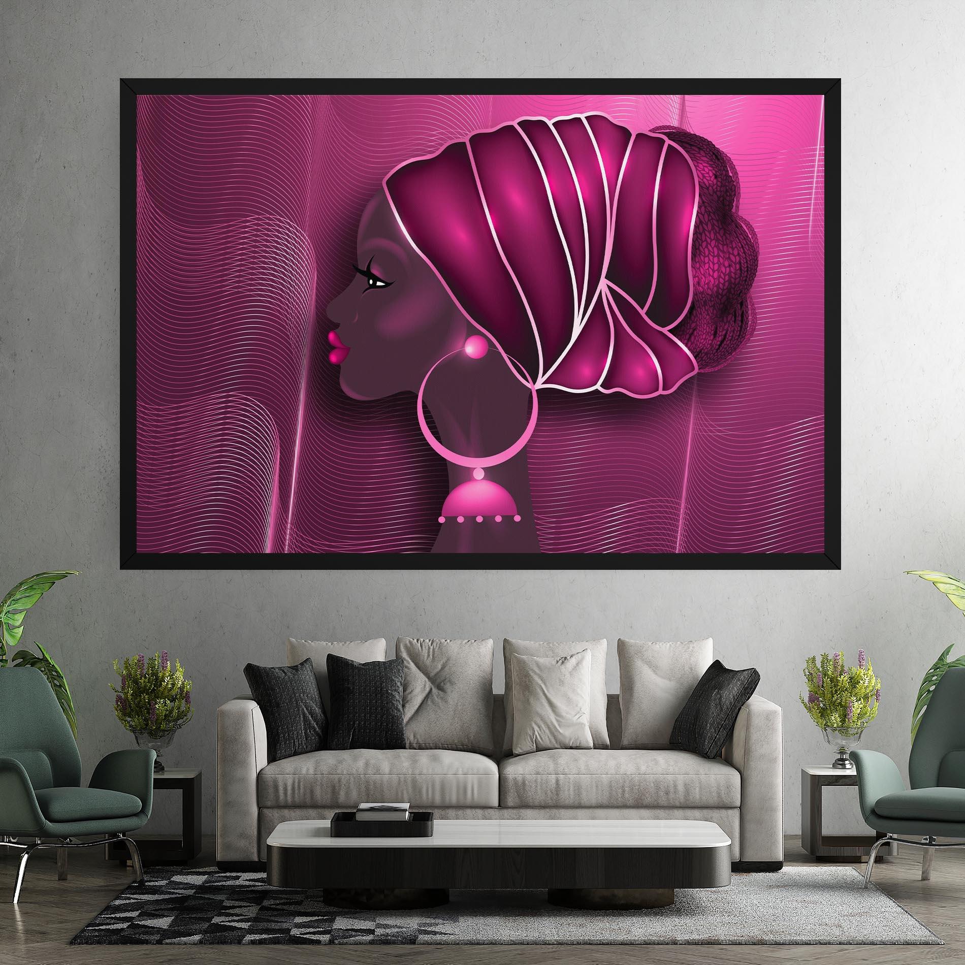 Tablou Canvas African Pink Woman mockup 7