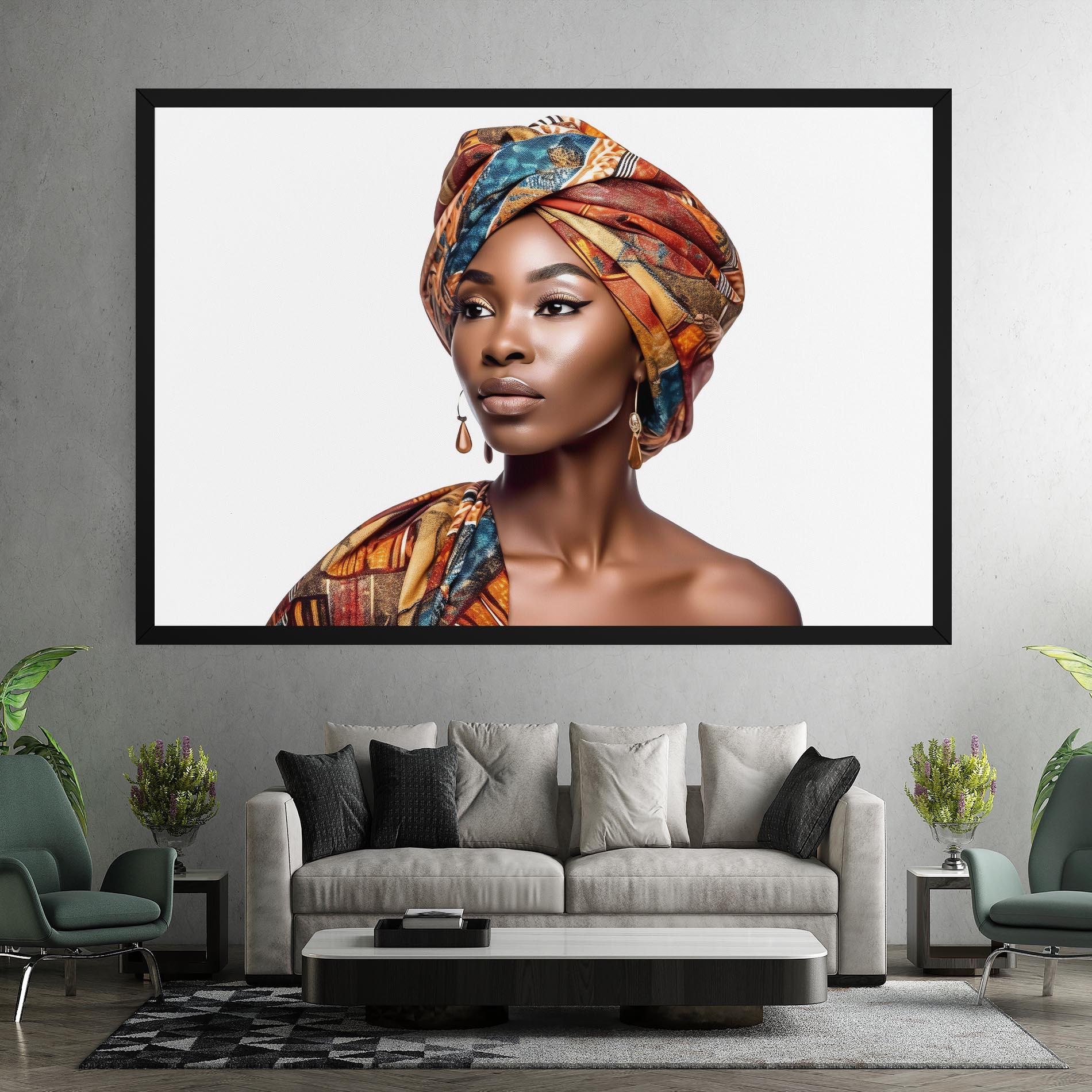 Tablou Canvas African Woman Turban mockup 7