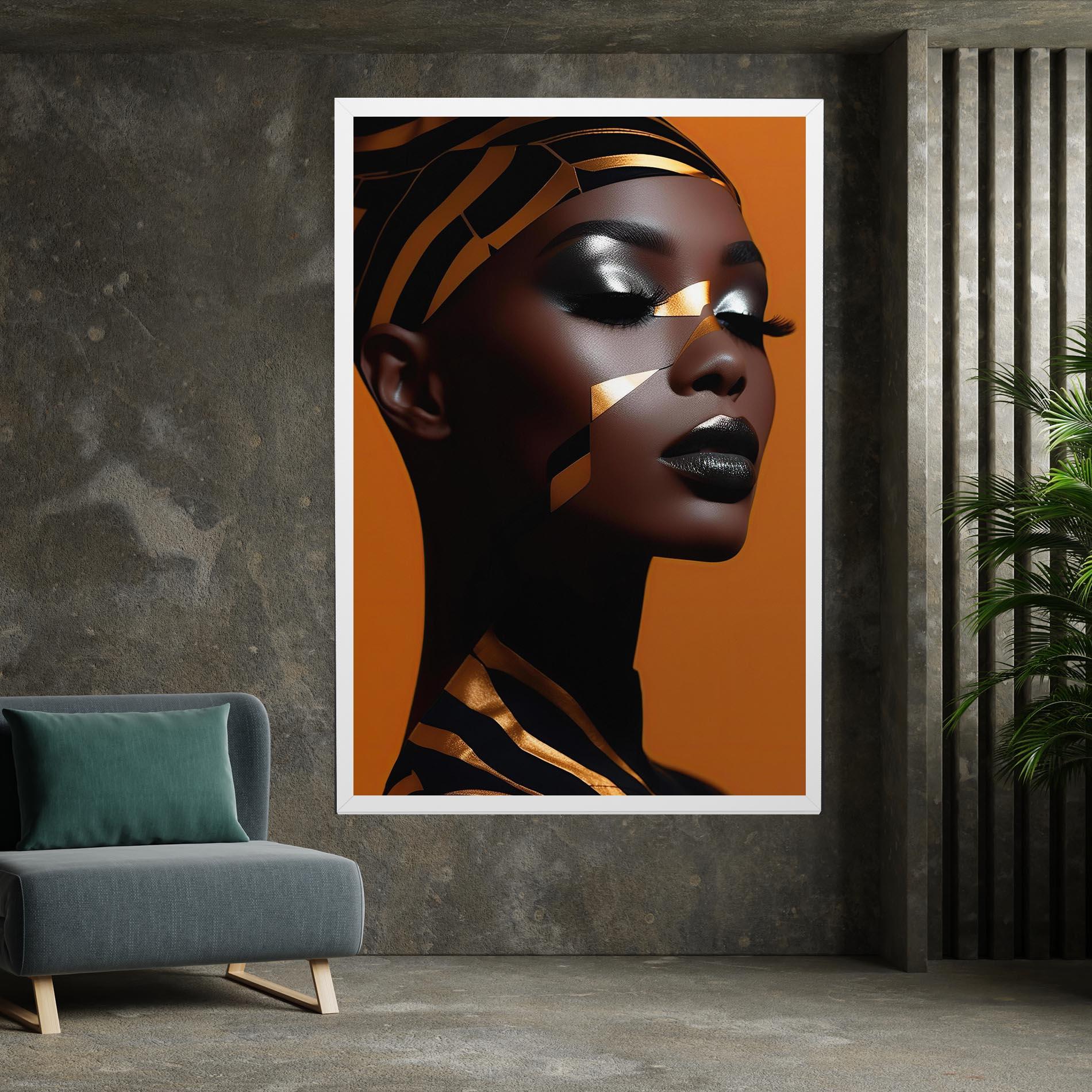 Tablou Canvas African Woman On Orange mockup 7