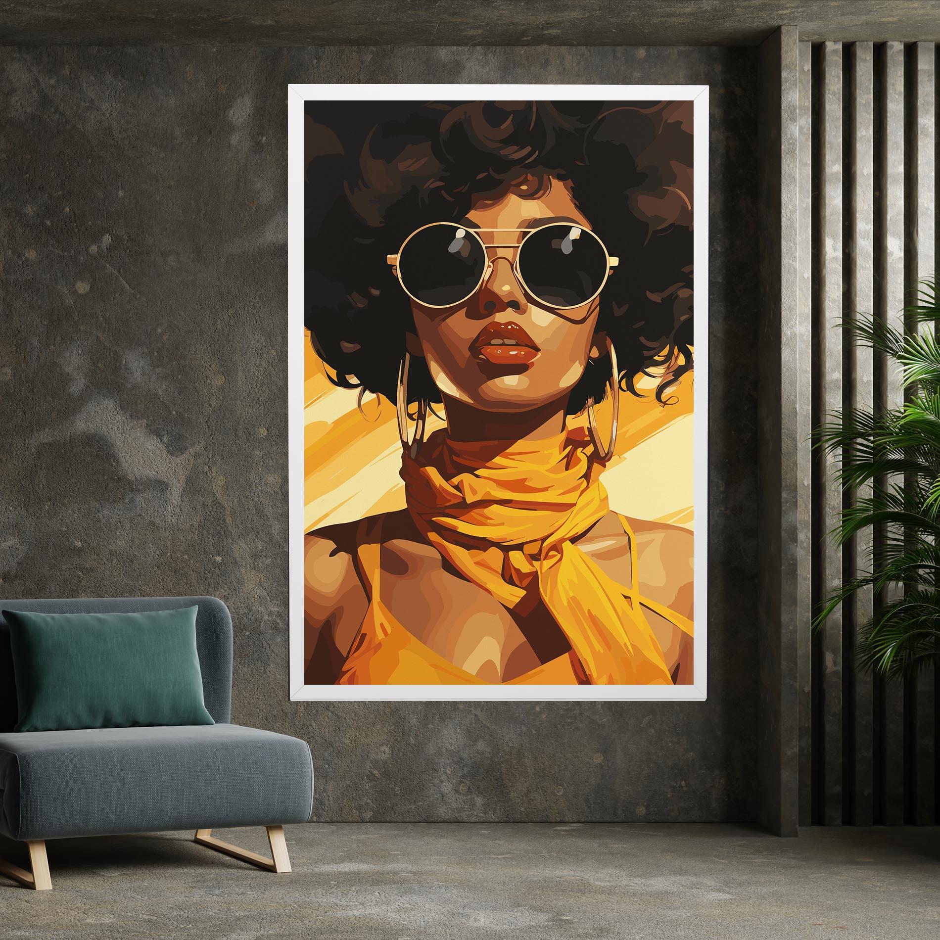 Tablou Canvas African Yellow Woman mockup 7
