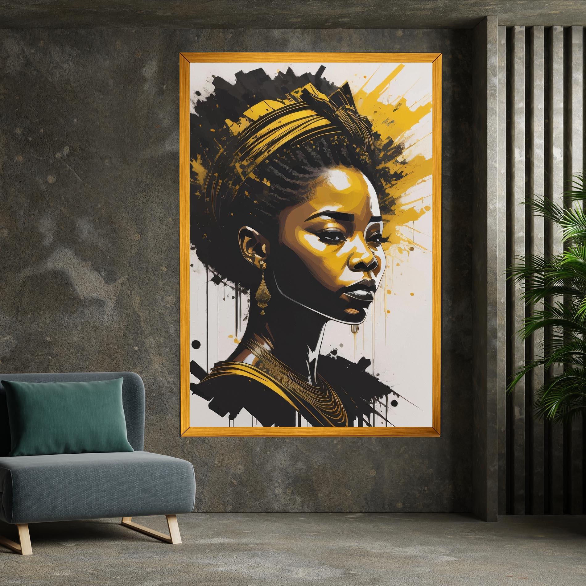 Tablou Canvas Gold African Woman mockup 7