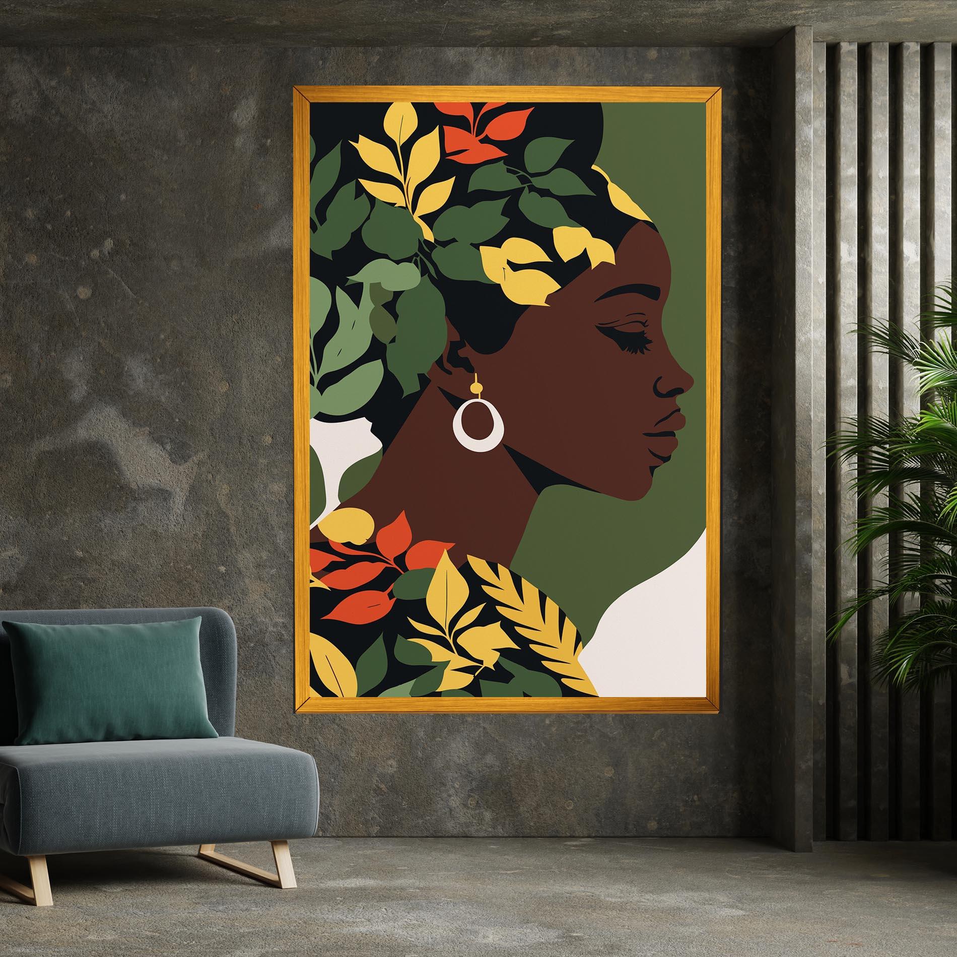 Tablou Canvas Yellow Leaf Africa mockup 7