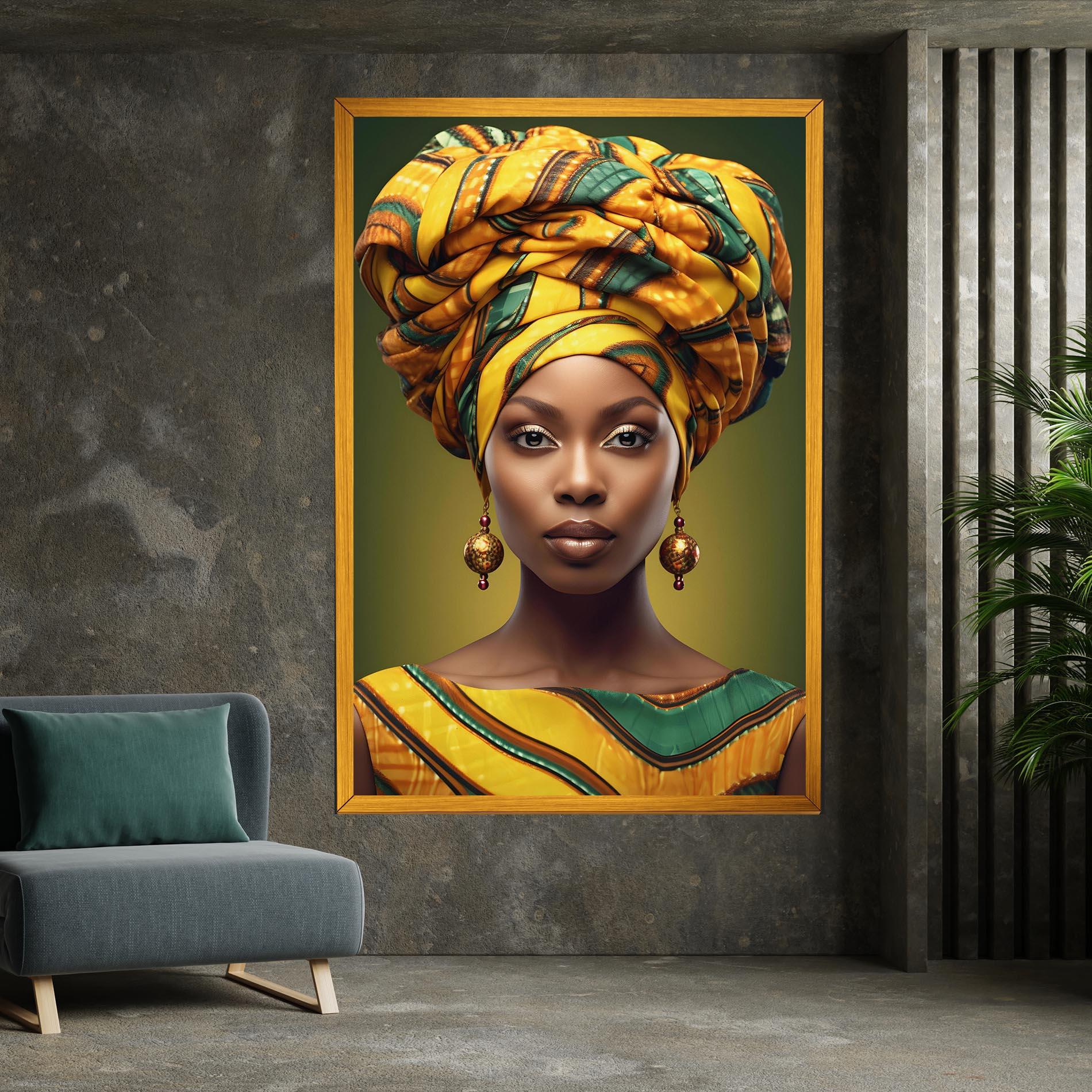 Tablou Canvas Yellow Scarf Woman mockup 7