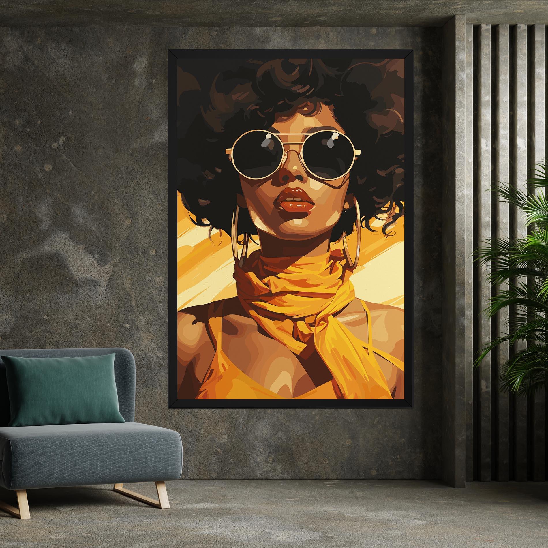 Tablou Canvas African Yellow Woman mockup 7