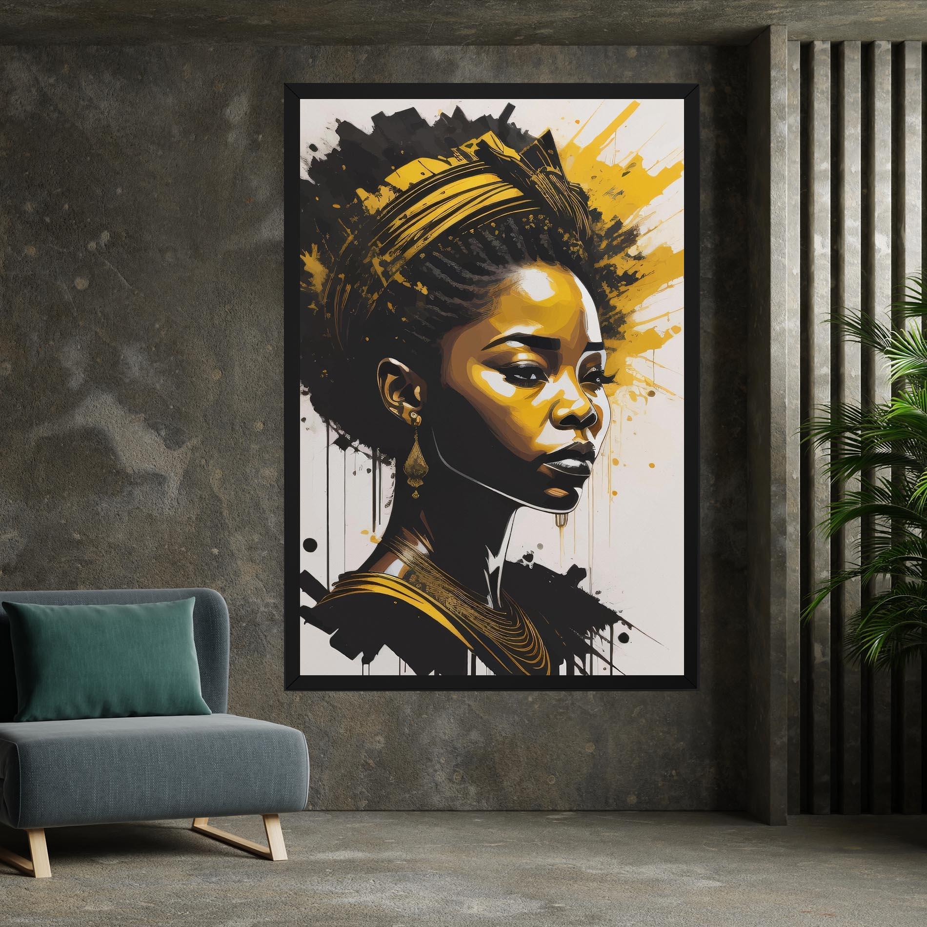Tablou Canvas Gold African Woman mockup 7