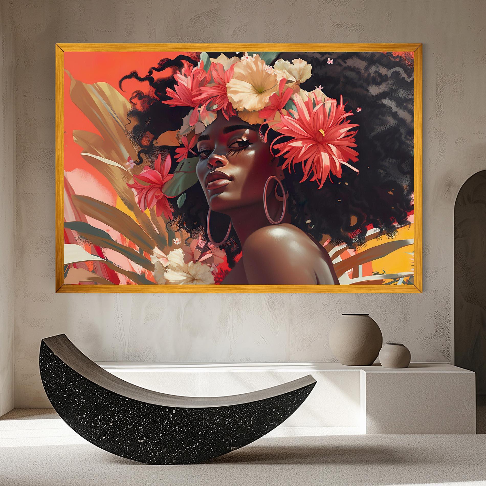 Tablou Canvas African Flower Woman mockup 8