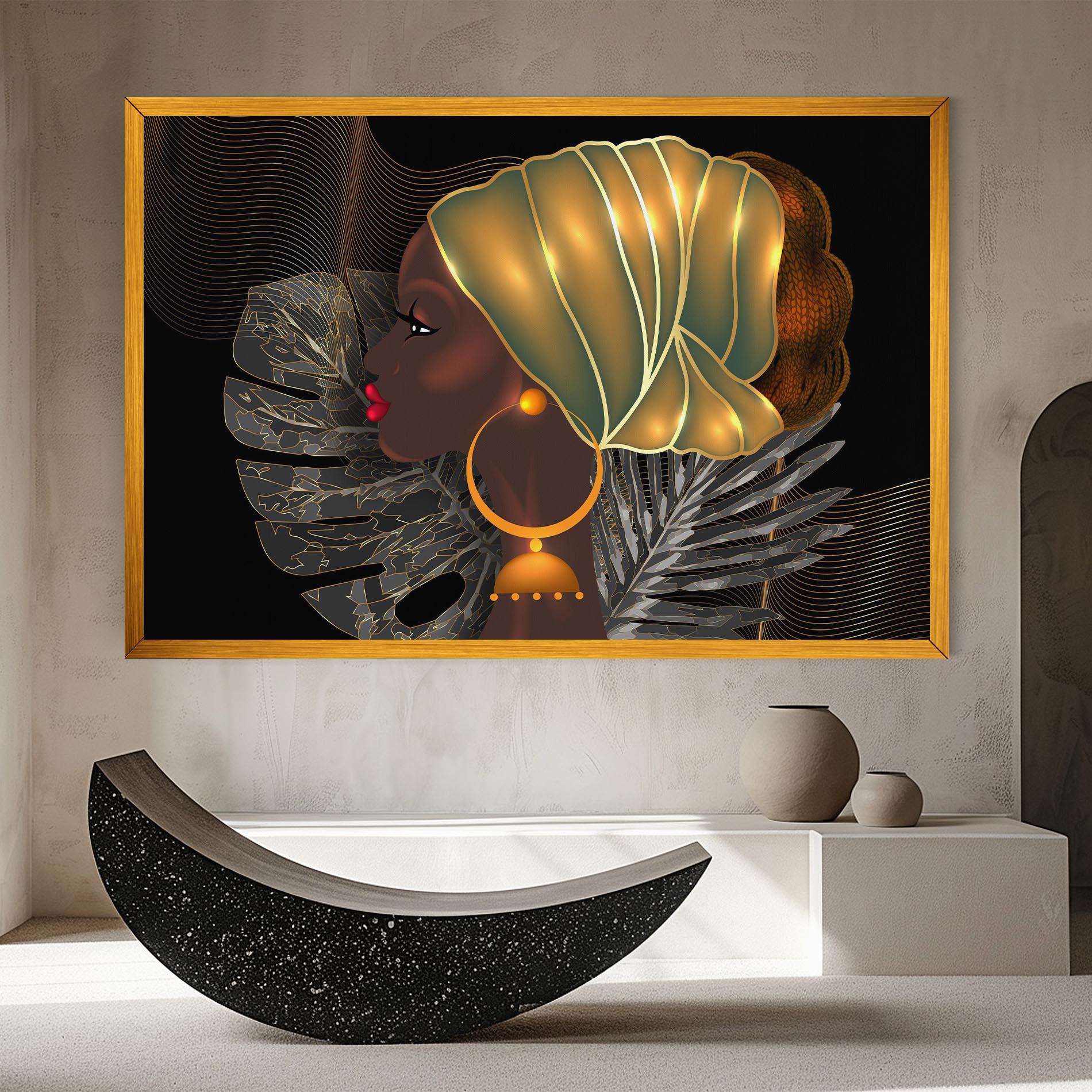 Tablou Canvas African Gold Leaf mockup 8
