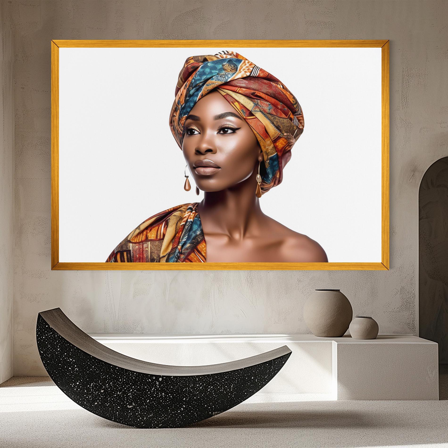 Tablou Canvas African Woman Turban mockup 8