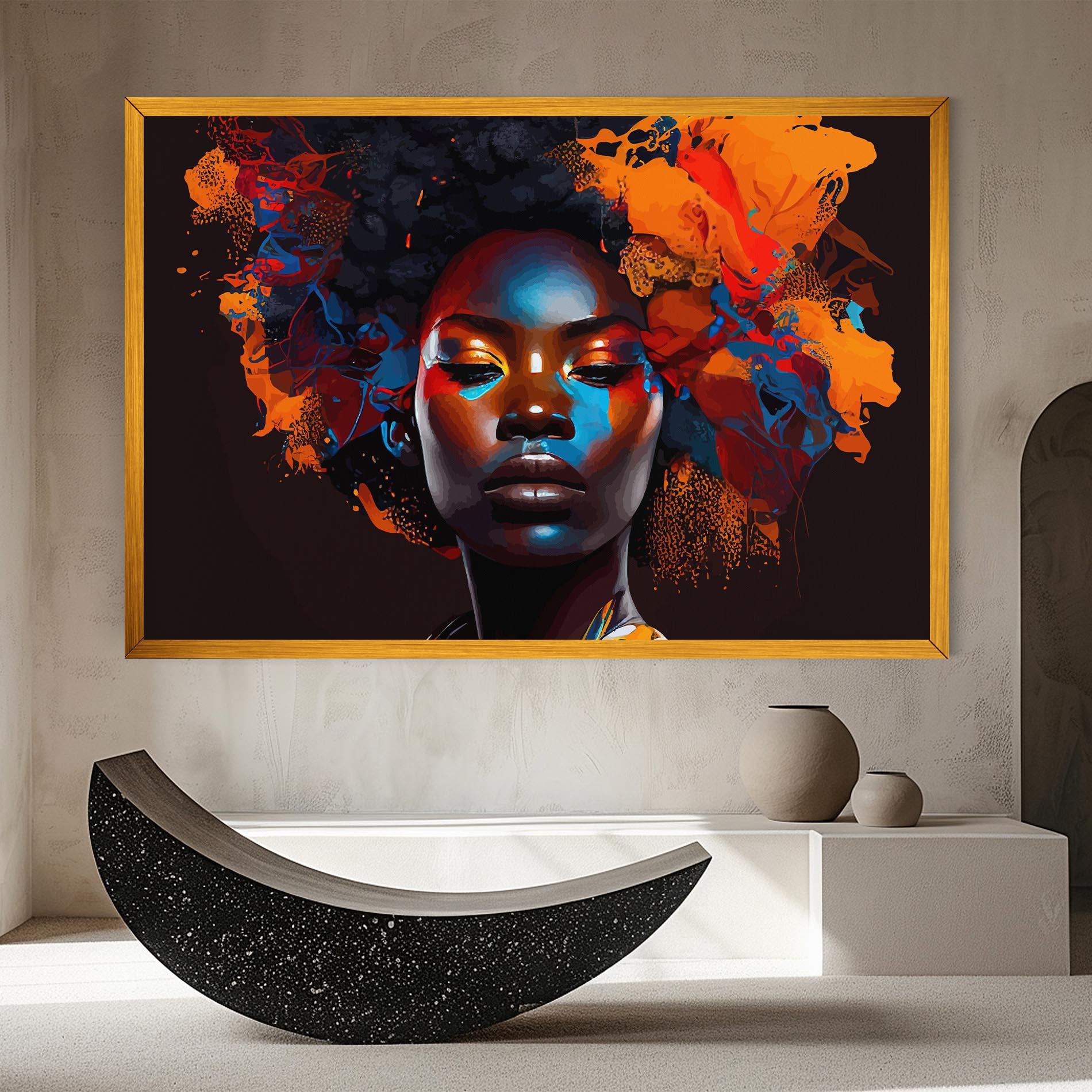 Tablou Canvas Africat Yellow Hair mockup 8