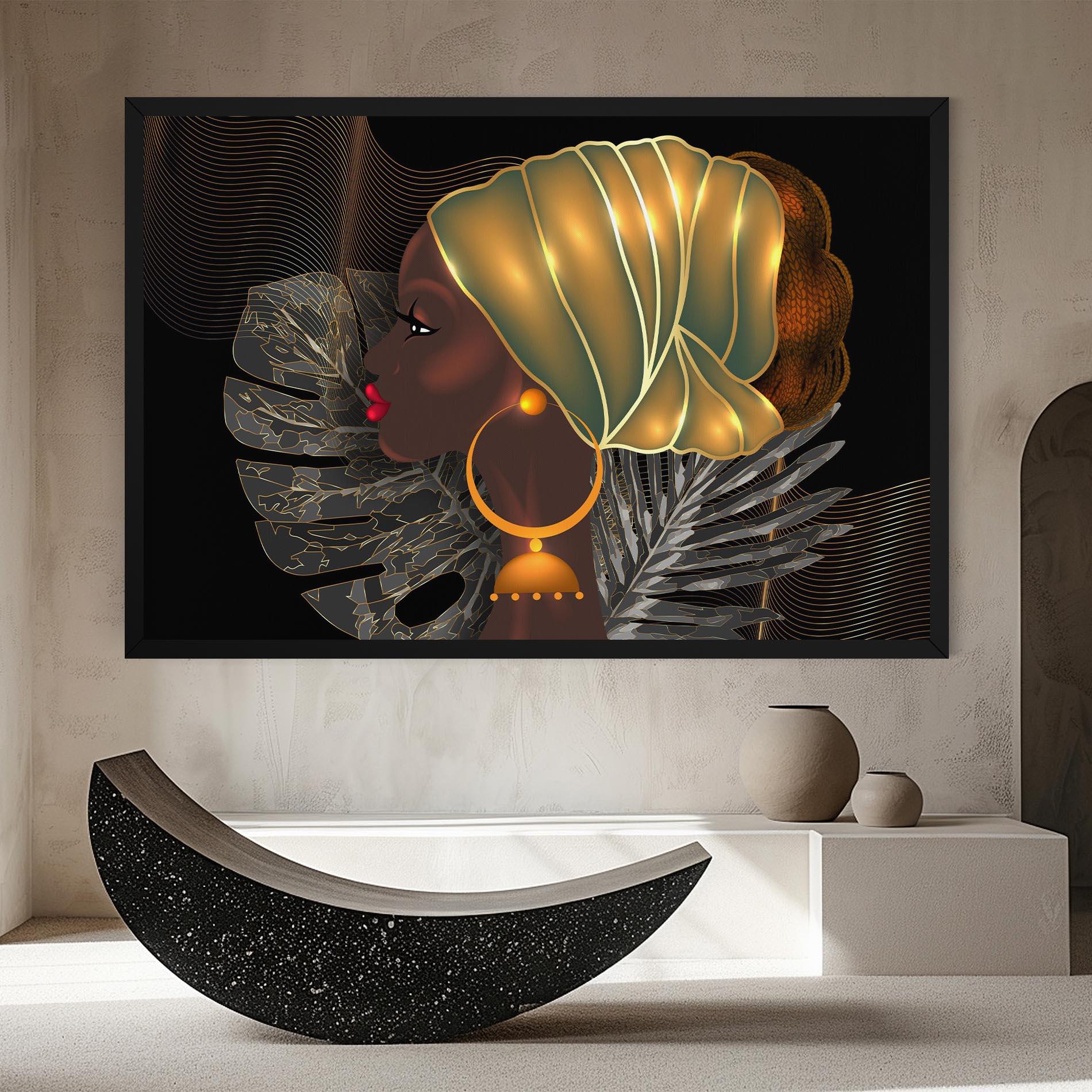 Tablou Canvas African Gold Leaf mockup 8