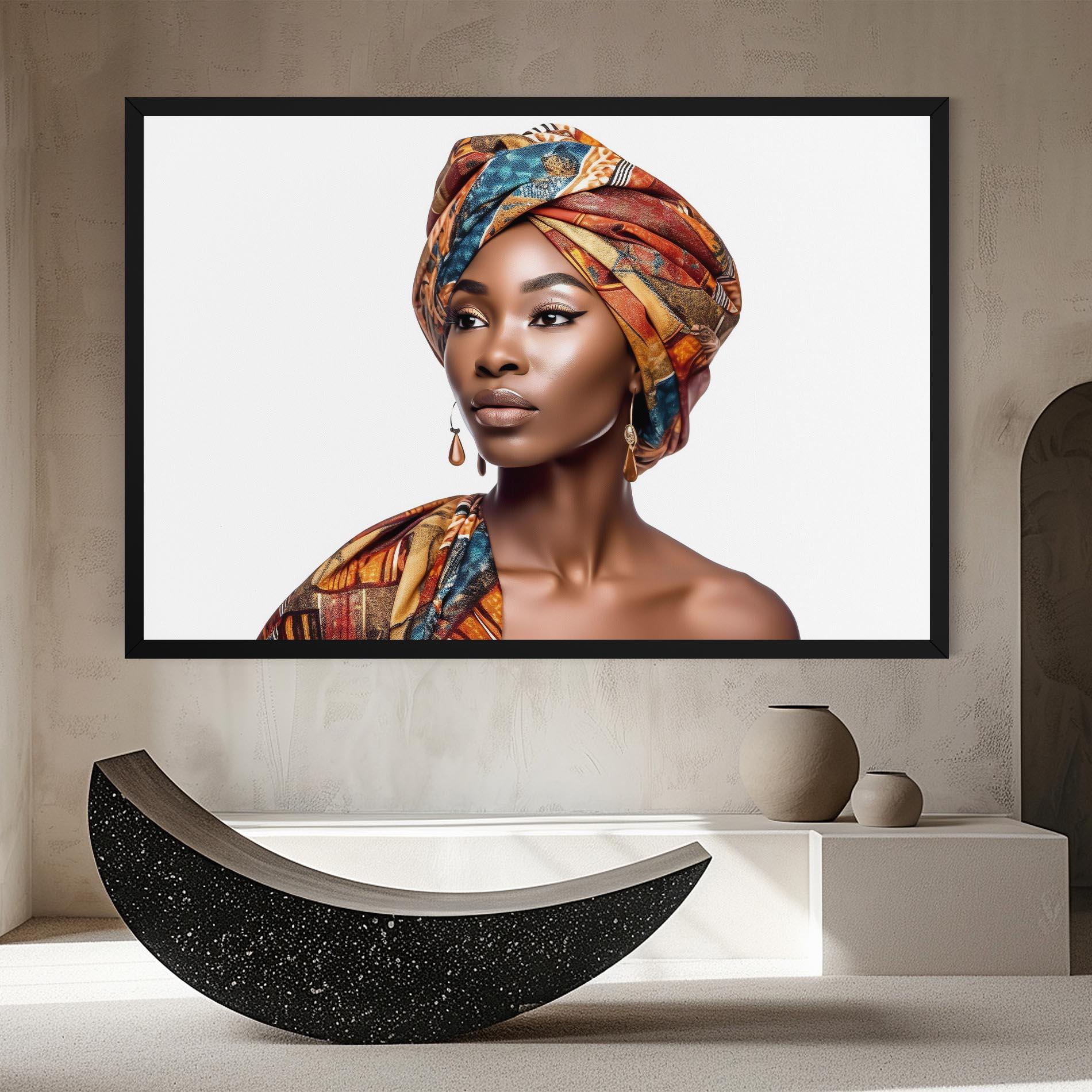 Tablou Canvas African Woman Turban mockup 8