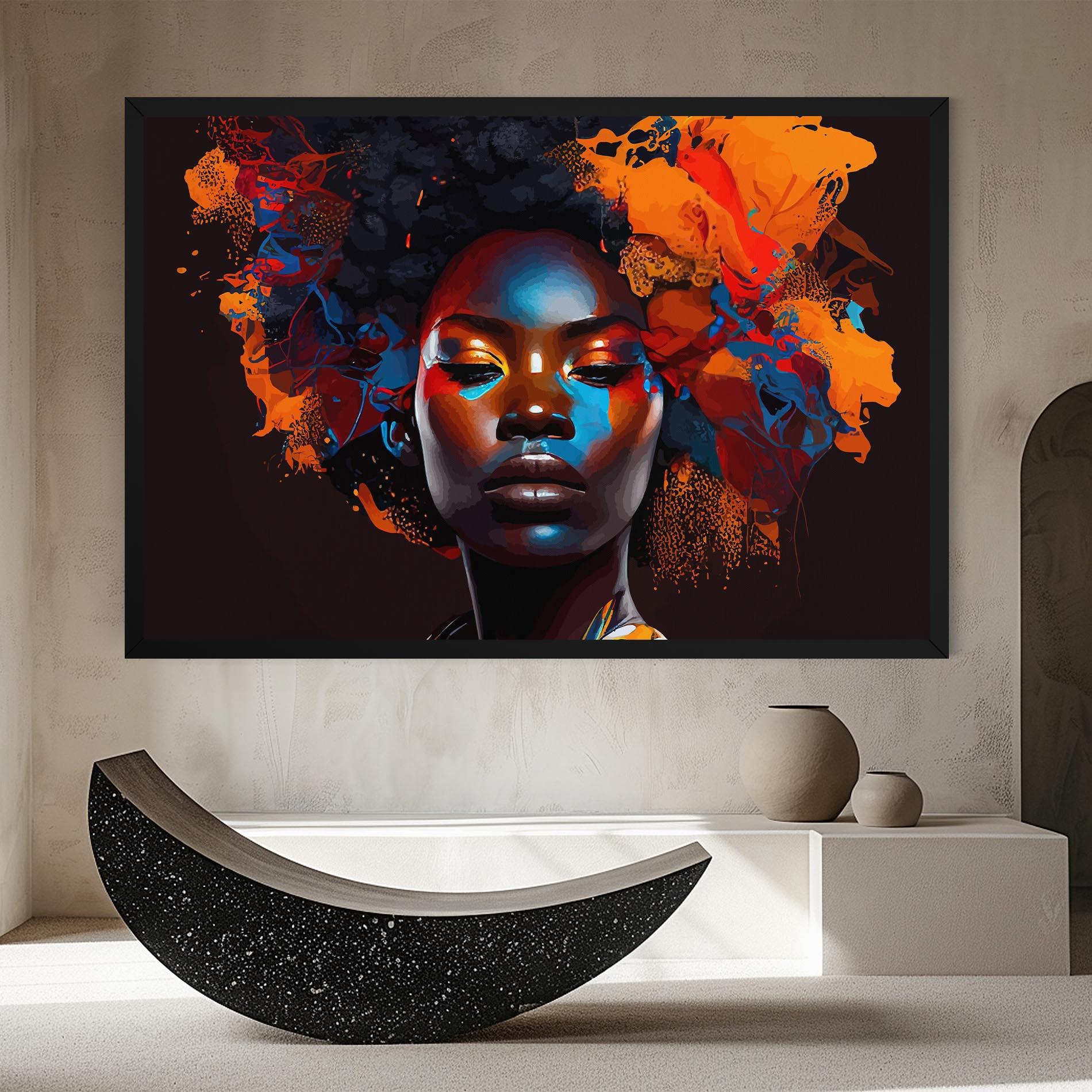 Tablou Canvas Africat Yellow Hair mockup 8