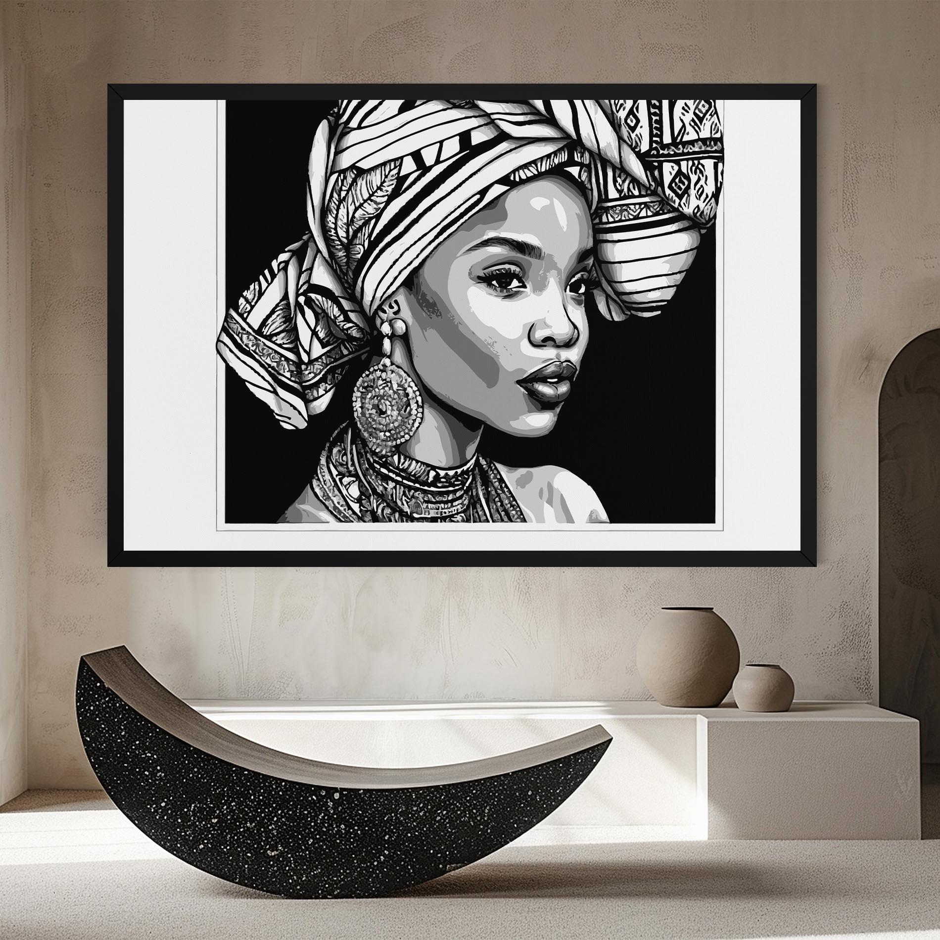 Tablou Canvas Beautiful African Lady mockup 8