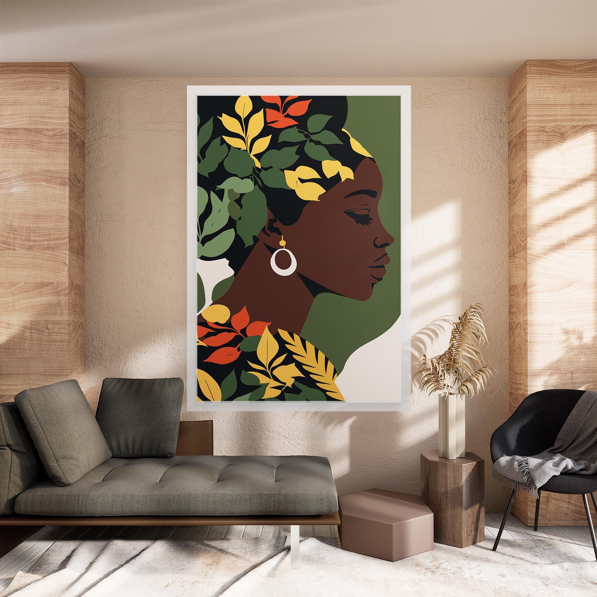 Tablou Canvas Yellow Leaf Africa mockup 8