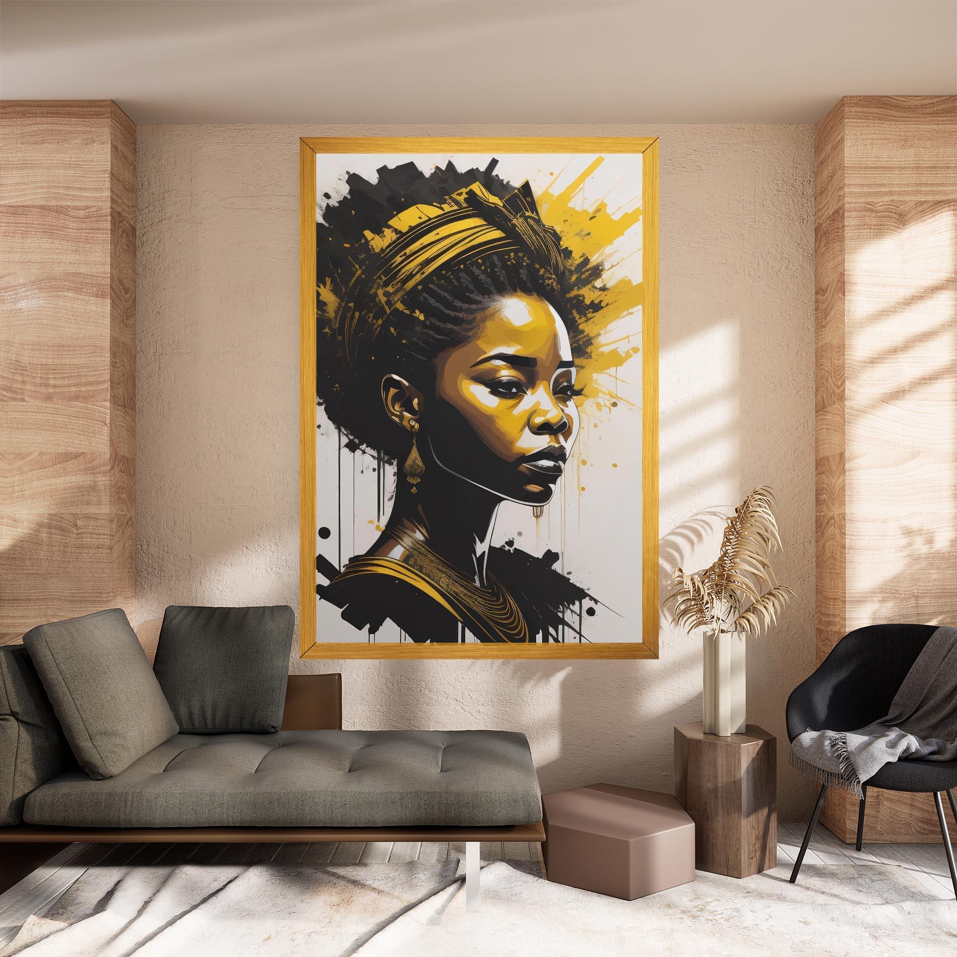Tablou Canvas Gold African Woman mockup 8