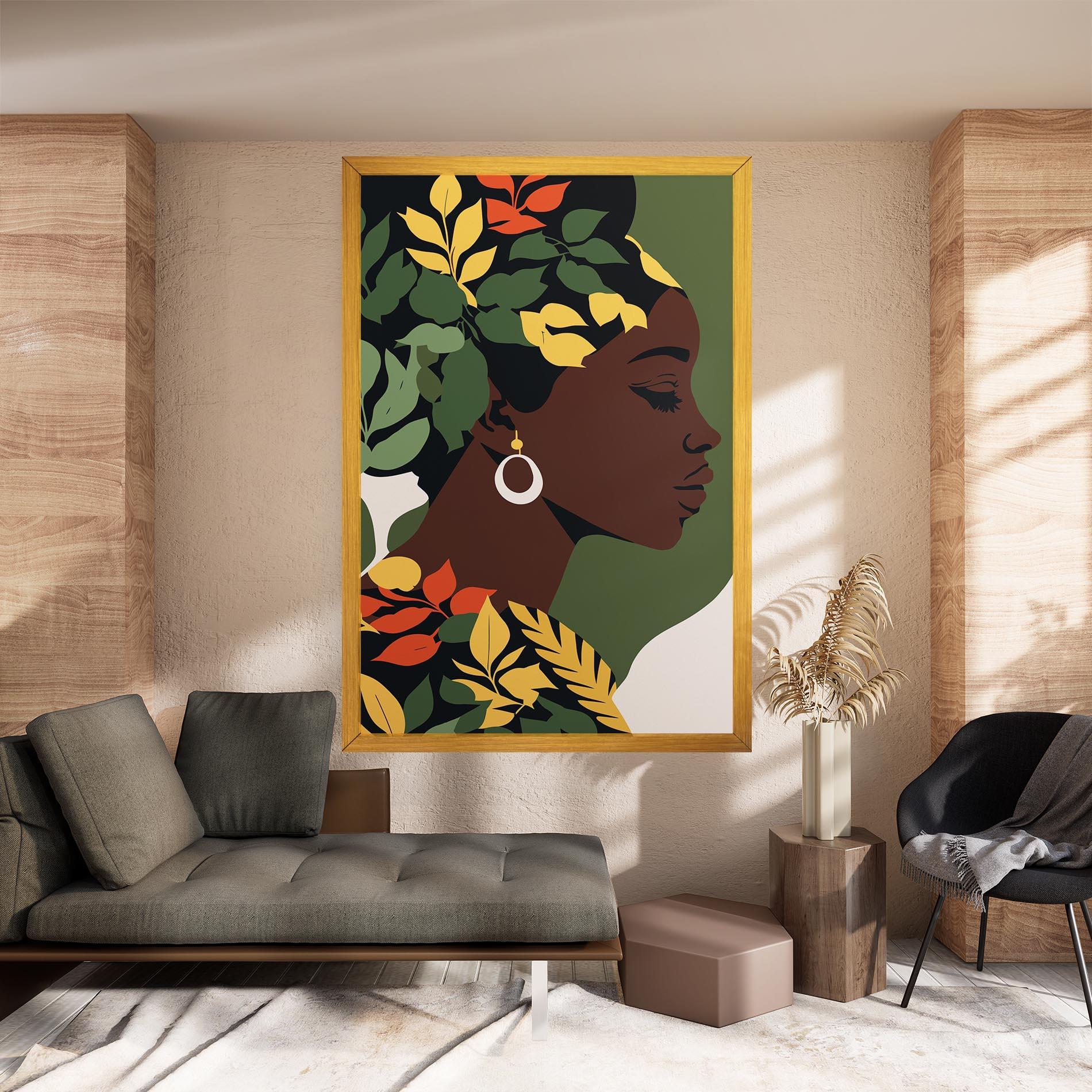 Tablou Canvas Yellow Leaf Africa mockup 8