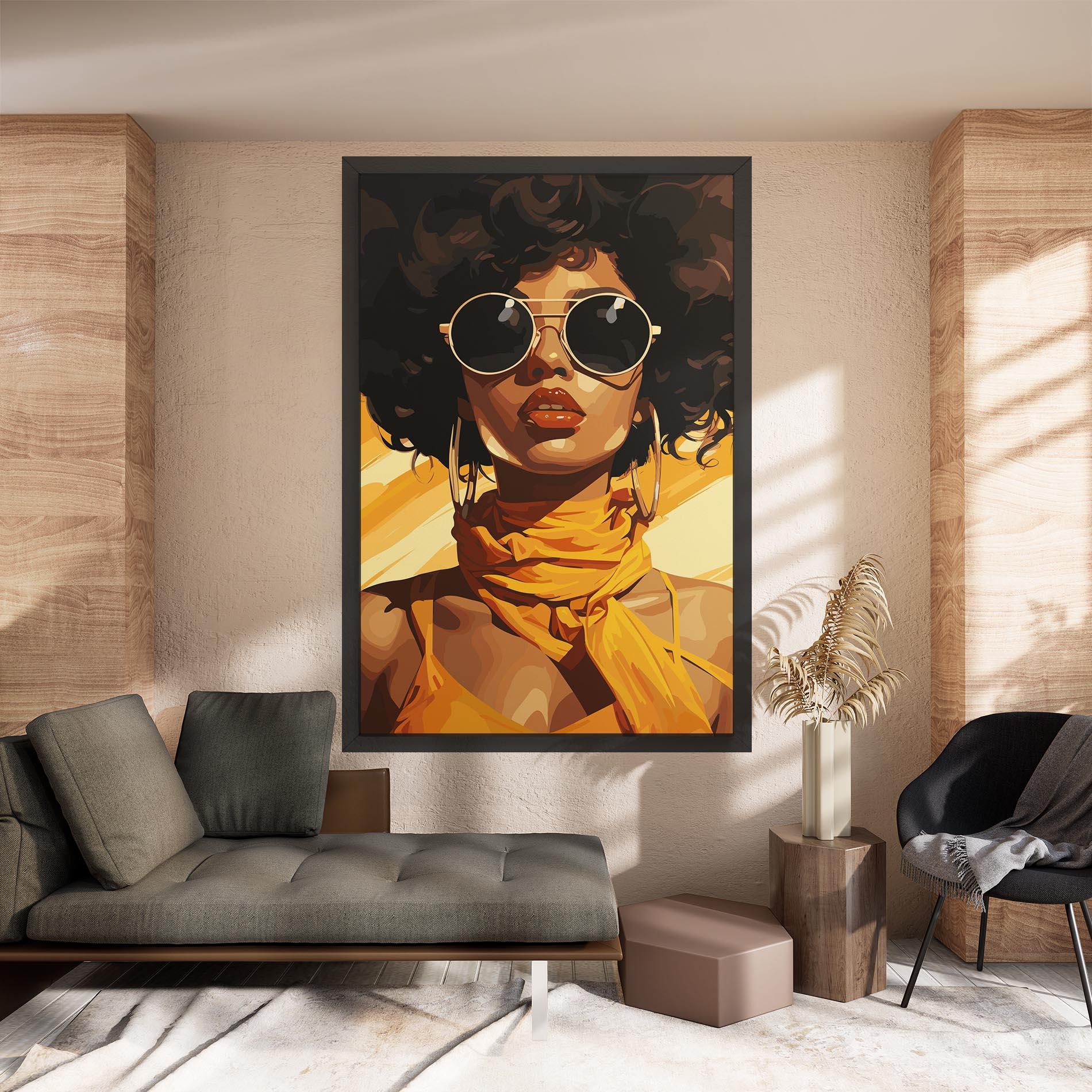 Tablou Canvas African Yellow Woman mockup 8