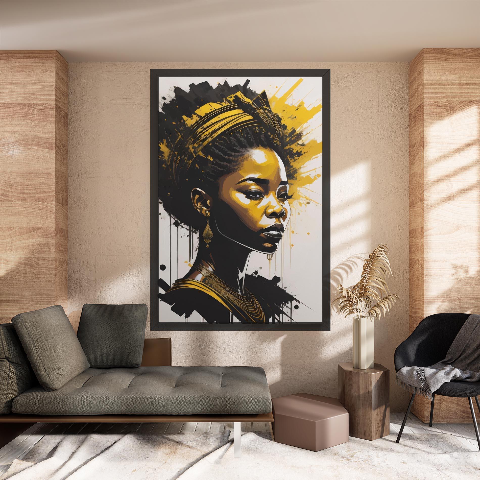 Tablou Canvas Gold African Woman mockup 8