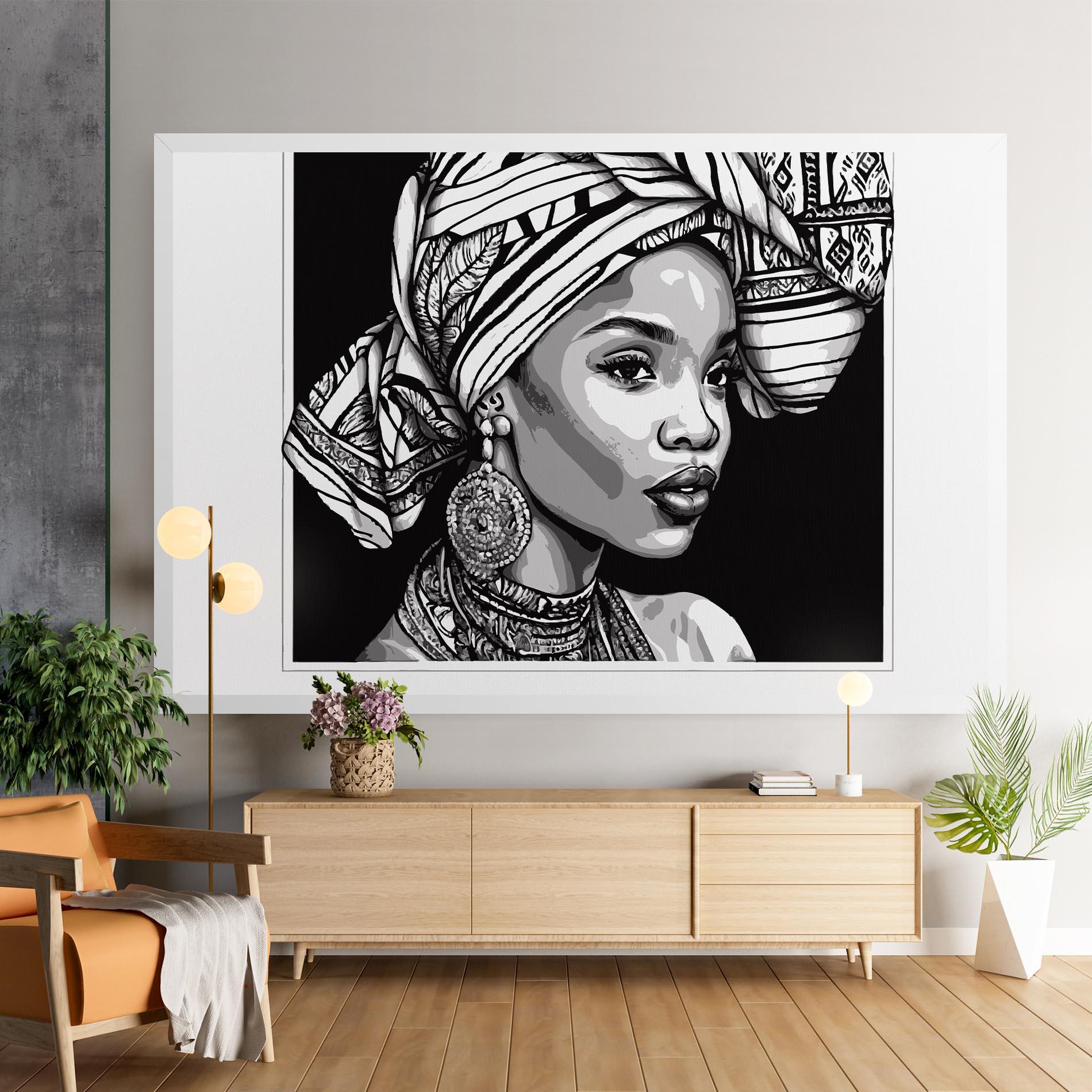 Tablou Canvas Beautiful African Lady mockup 9