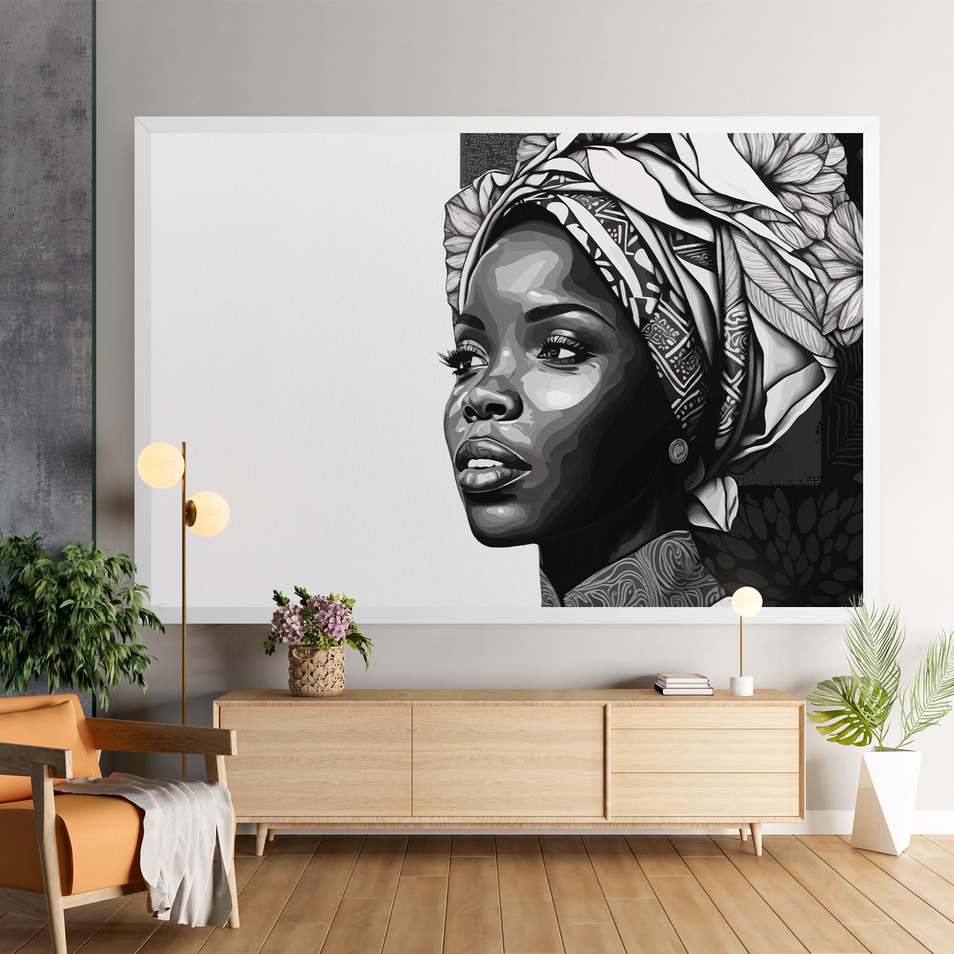 Tablou Canvas Pretty African Woman mockup 9