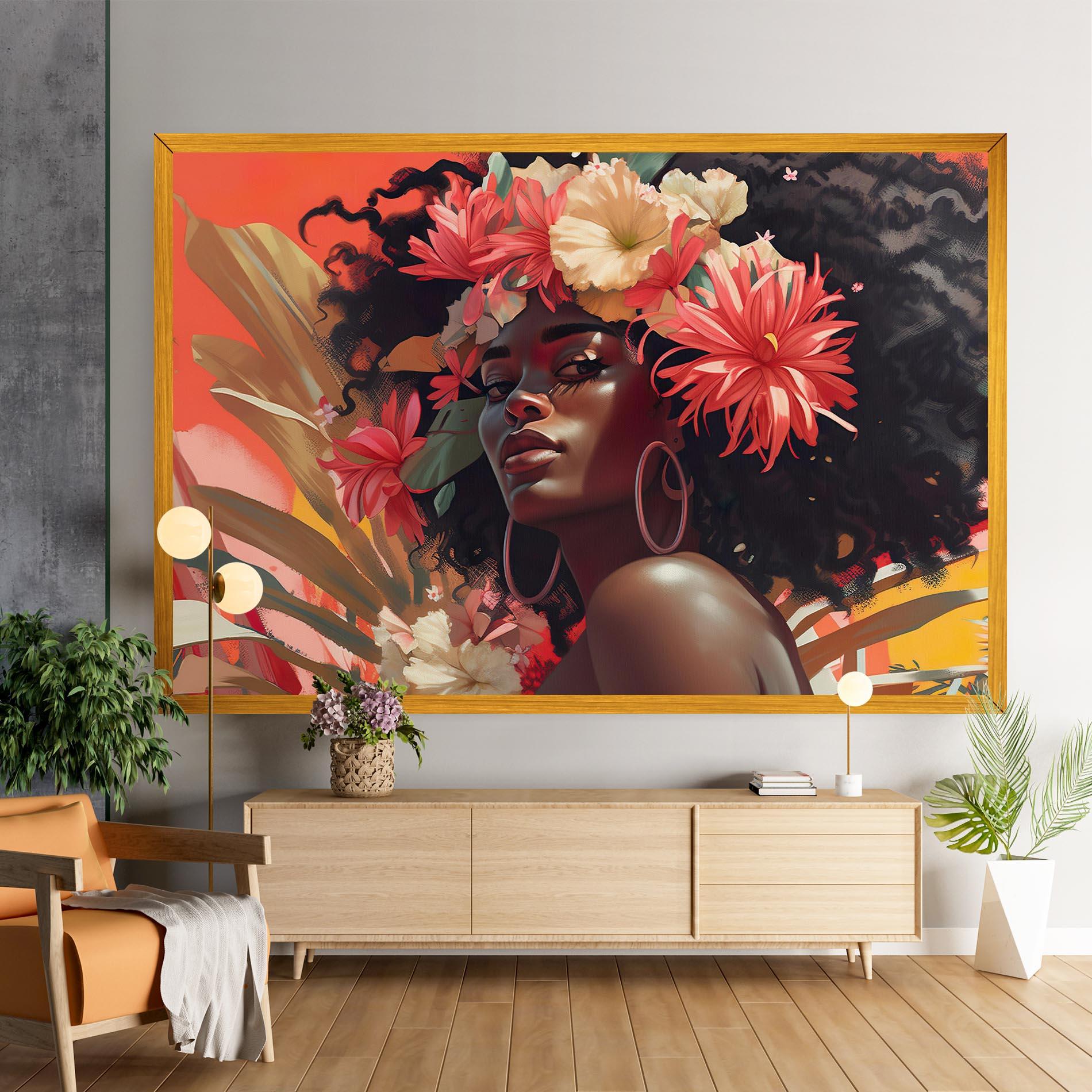 Tablou Canvas African Flower Woman mockup 9