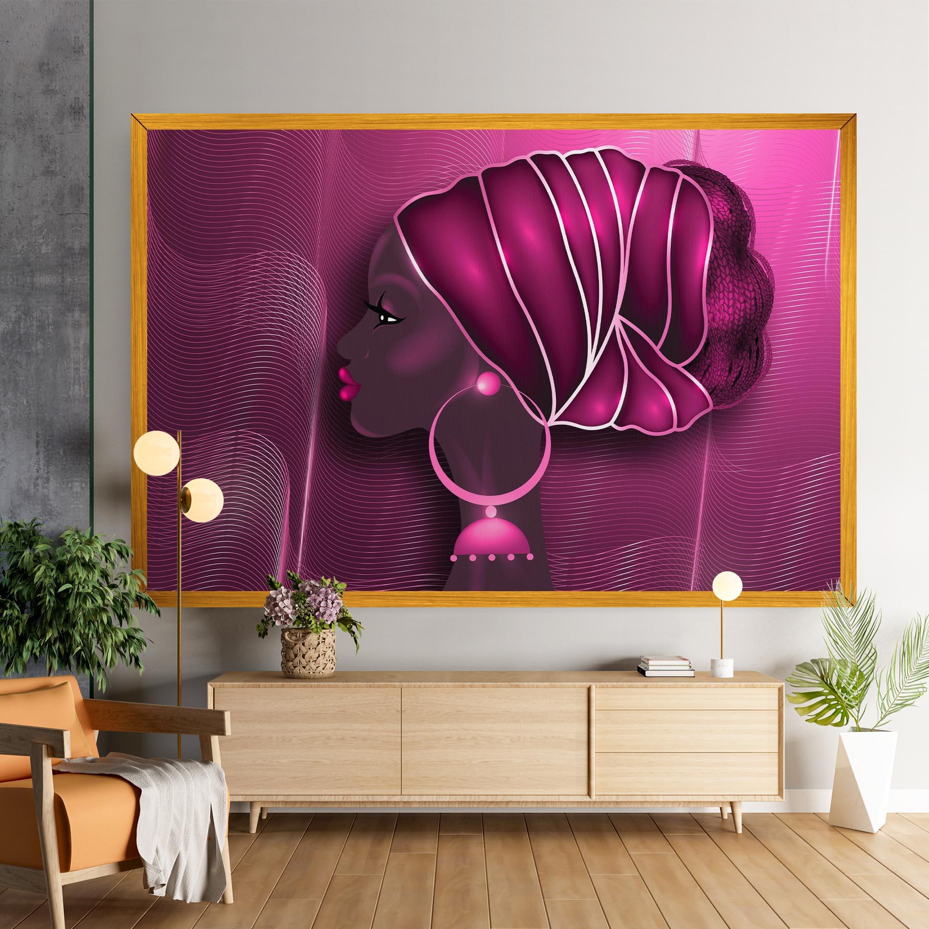Tablou Canvas African Pink Woman mockup 9