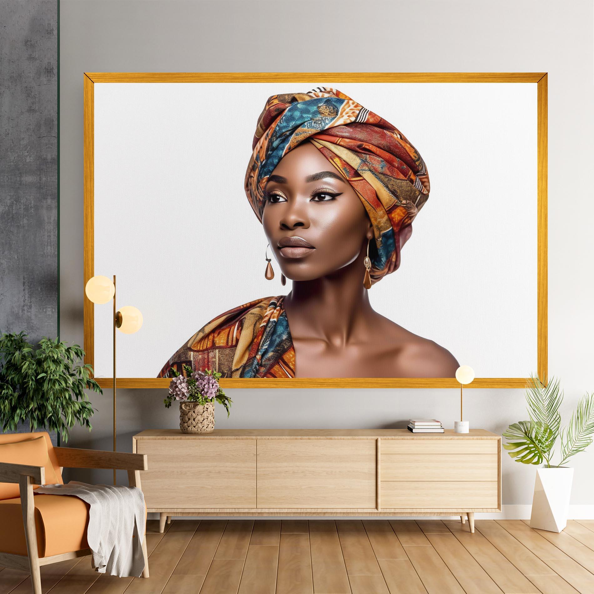 Tablou Canvas African Woman Turban mockup 9
