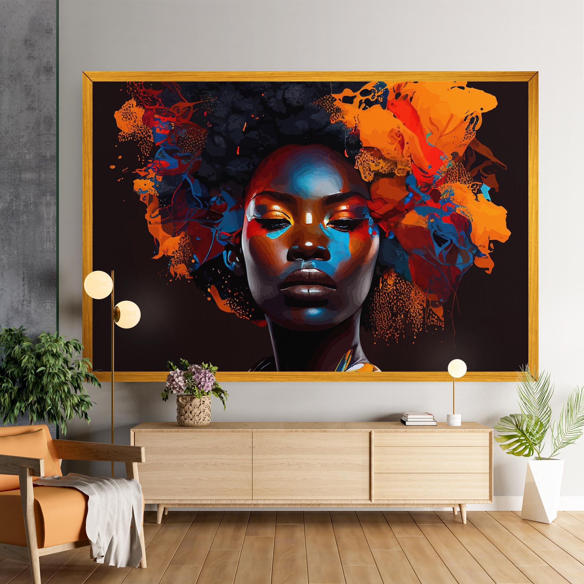 Tablou Canvas Africat Yellow Hair mockup 9