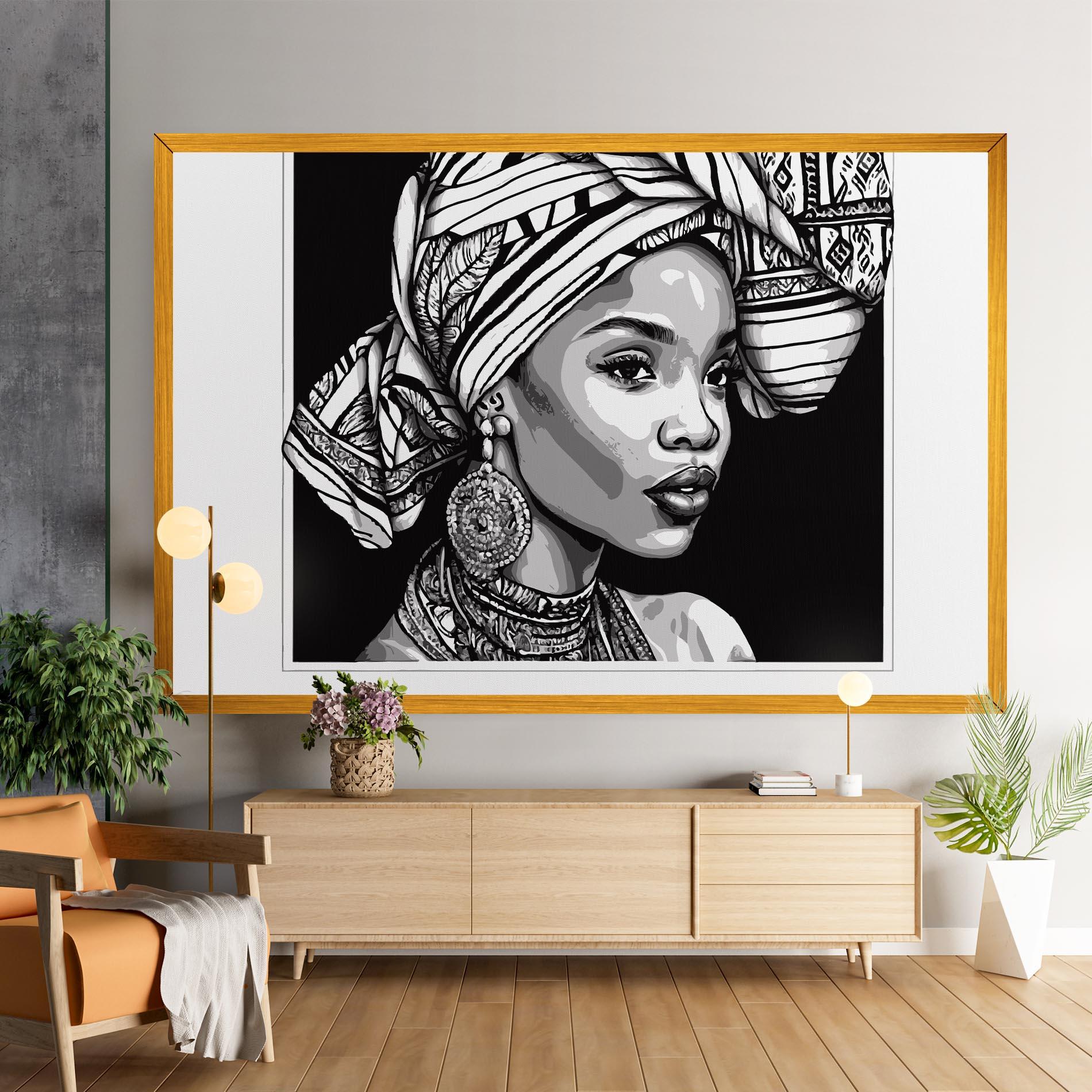 Tablou Canvas Beautiful African Lady mockup 9
