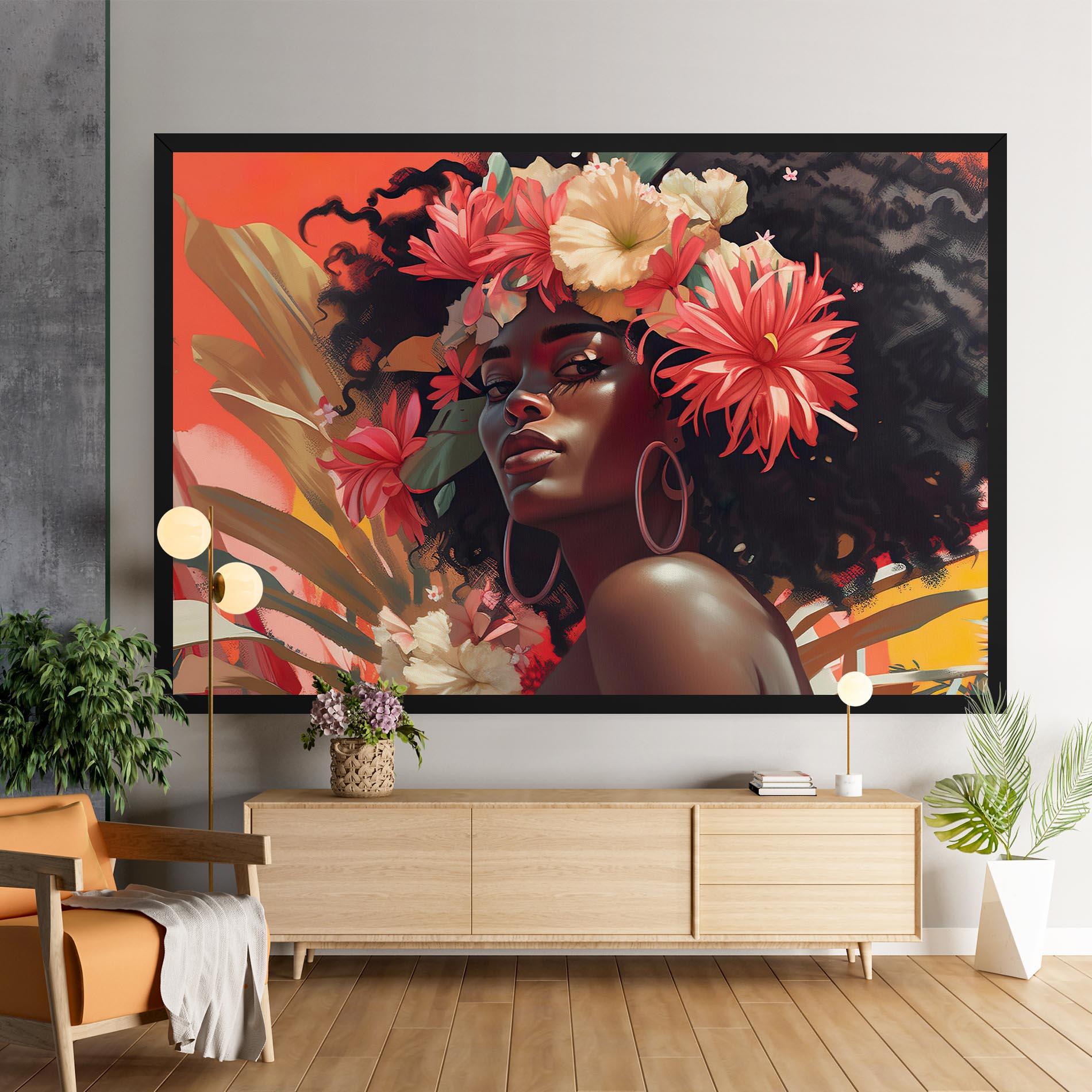 Tablou Canvas African Flower Woman mockup 9