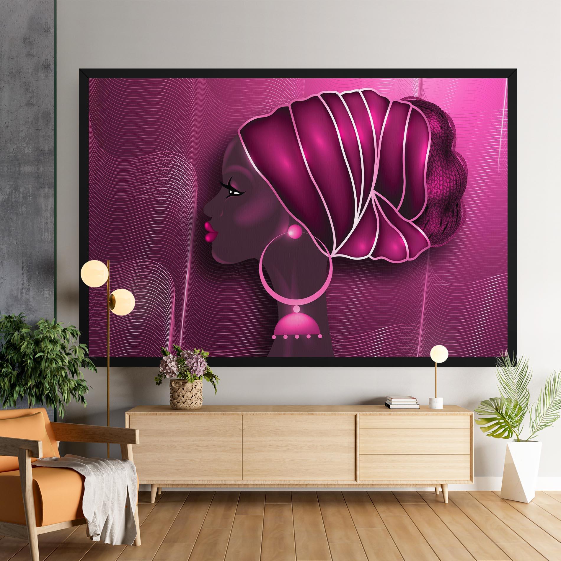Tablou Canvas African Pink Woman mockup 9