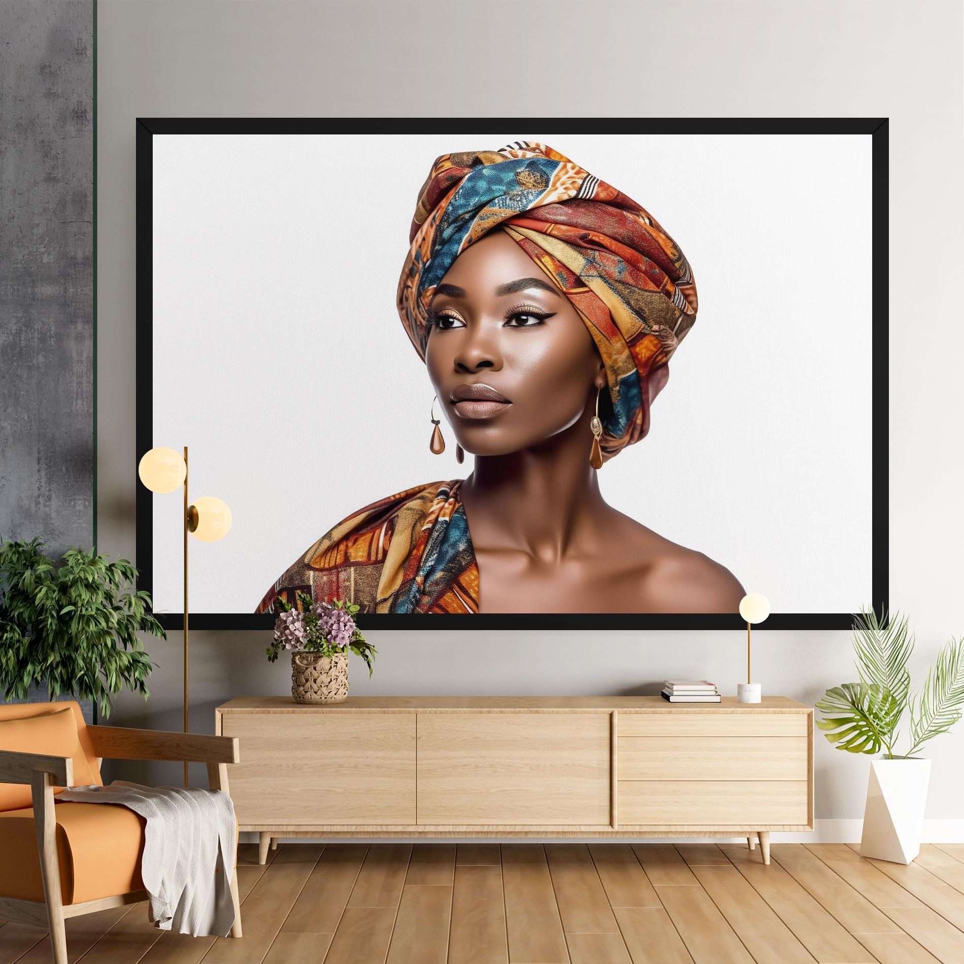 Tablou Canvas African Woman Turban mockup 9