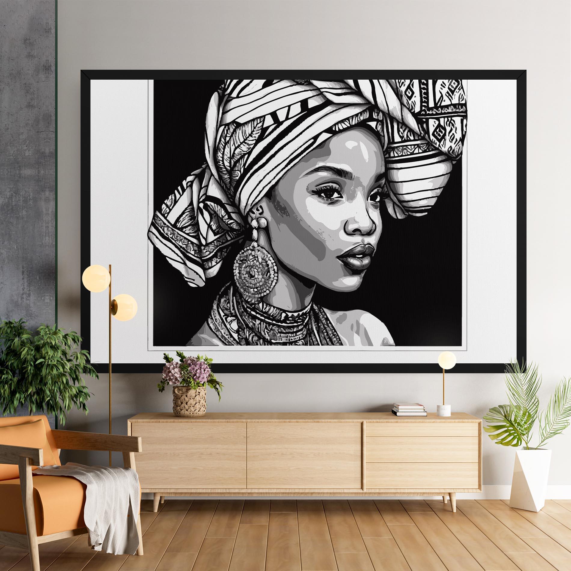Tablou Canvas Beautiful African Lady mockup 9