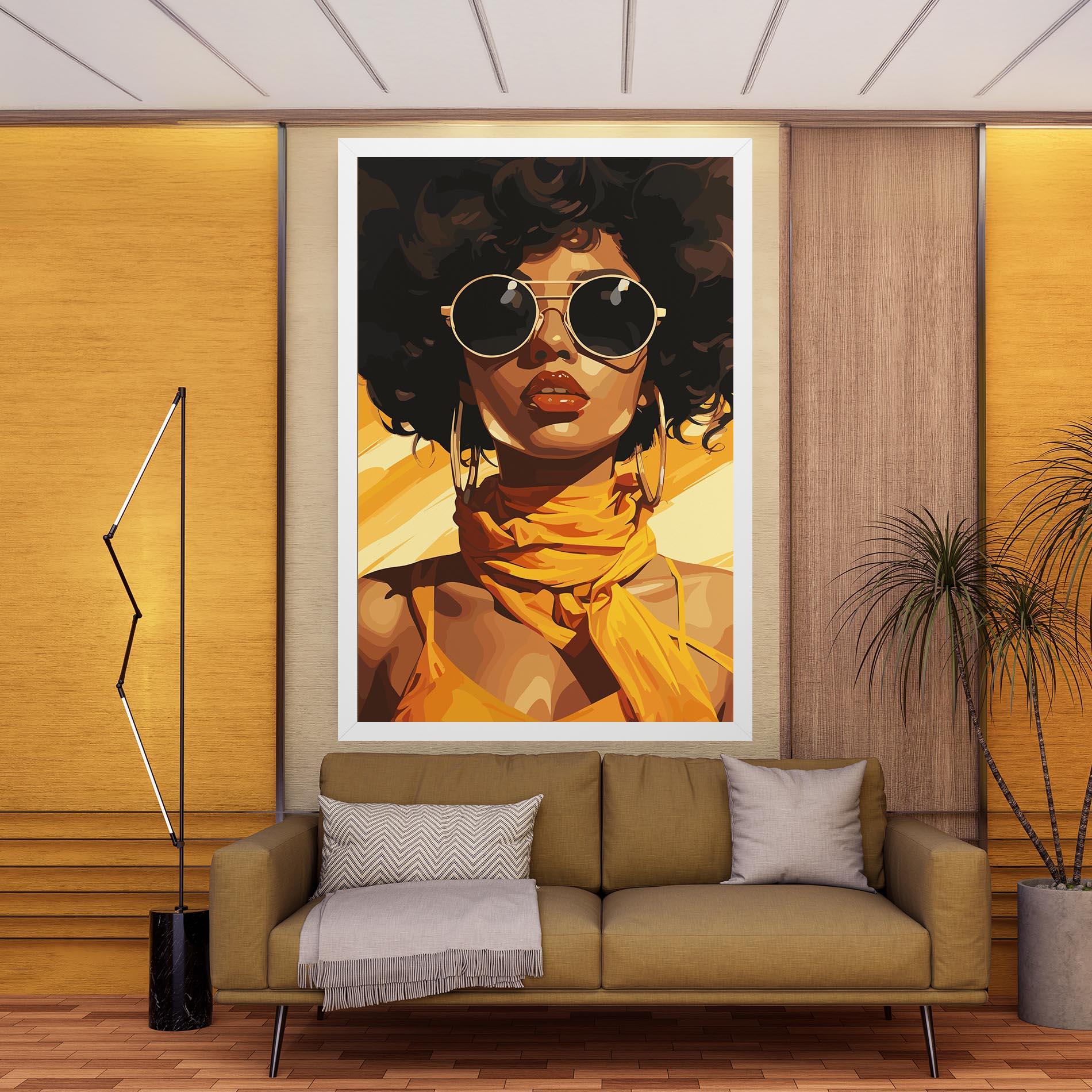 Tablou Canvas African Yellow Woman mockup 9