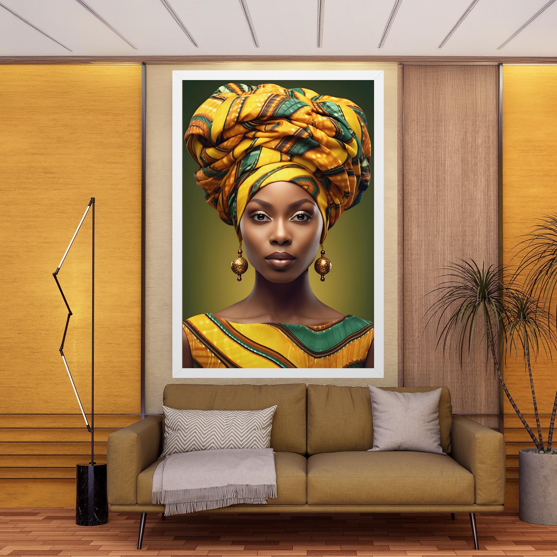 Tablou Canvas Yellow Scarf Woman mockup 9