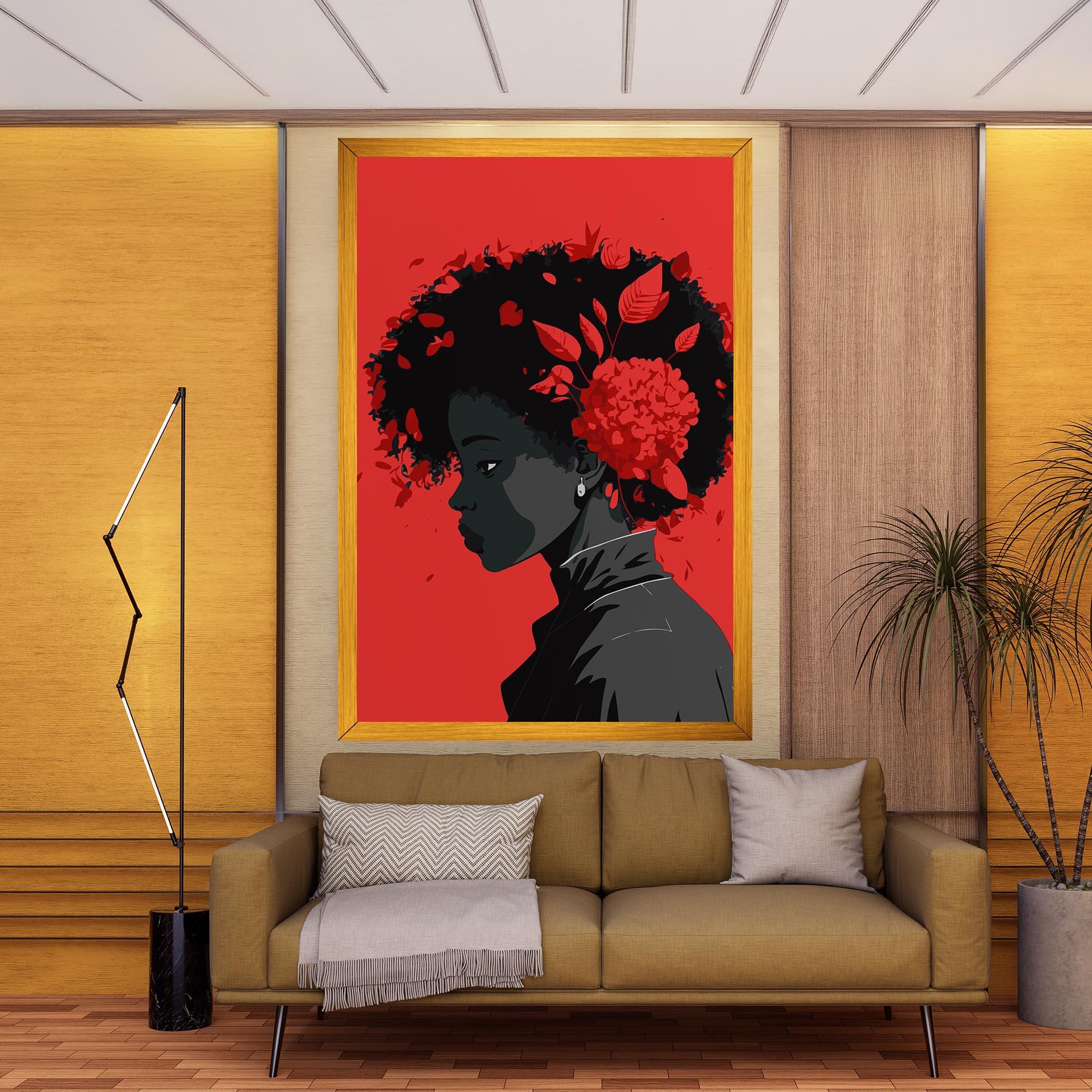 Tablou Canvas African Red Flower mockup 9