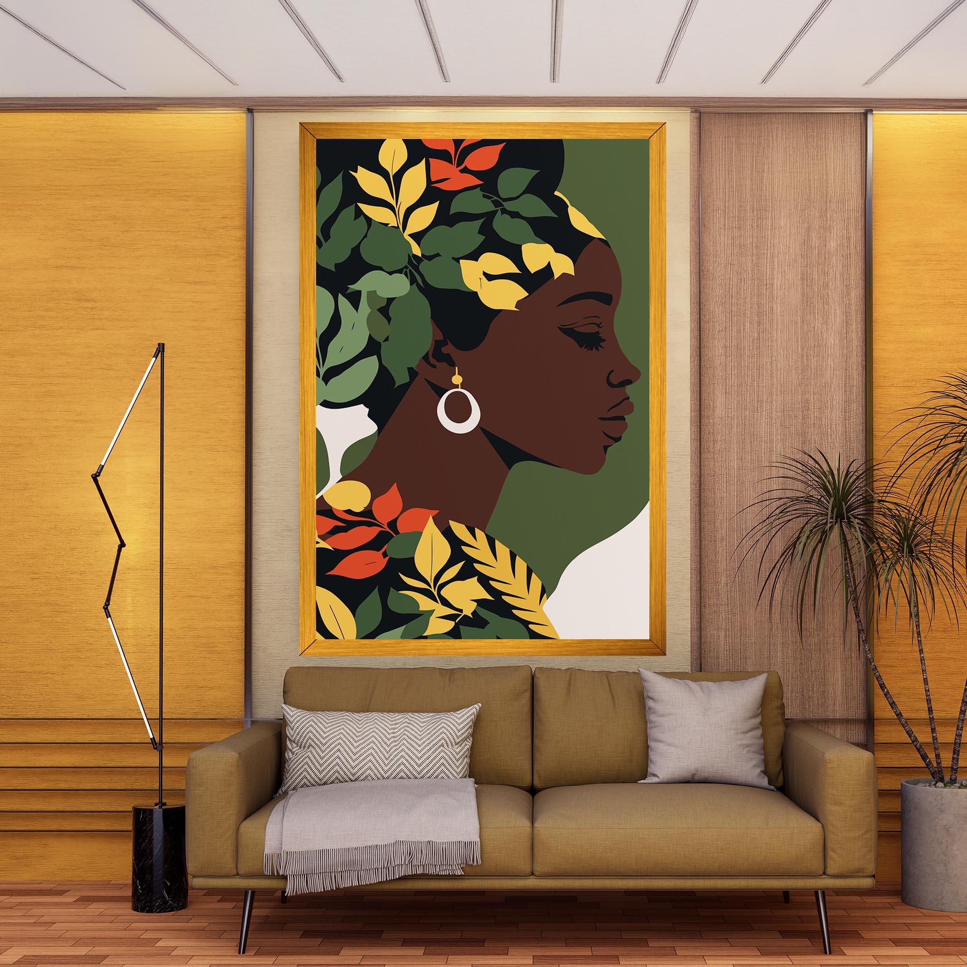 Tablou Canvas Yellow Leaf Africa mockup 9