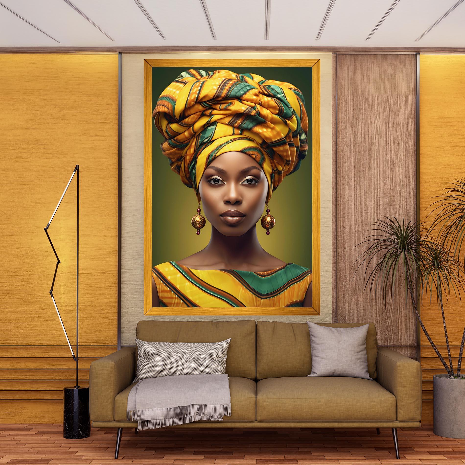 Tablou Canvas Yellow Scarf Woman mockup 9