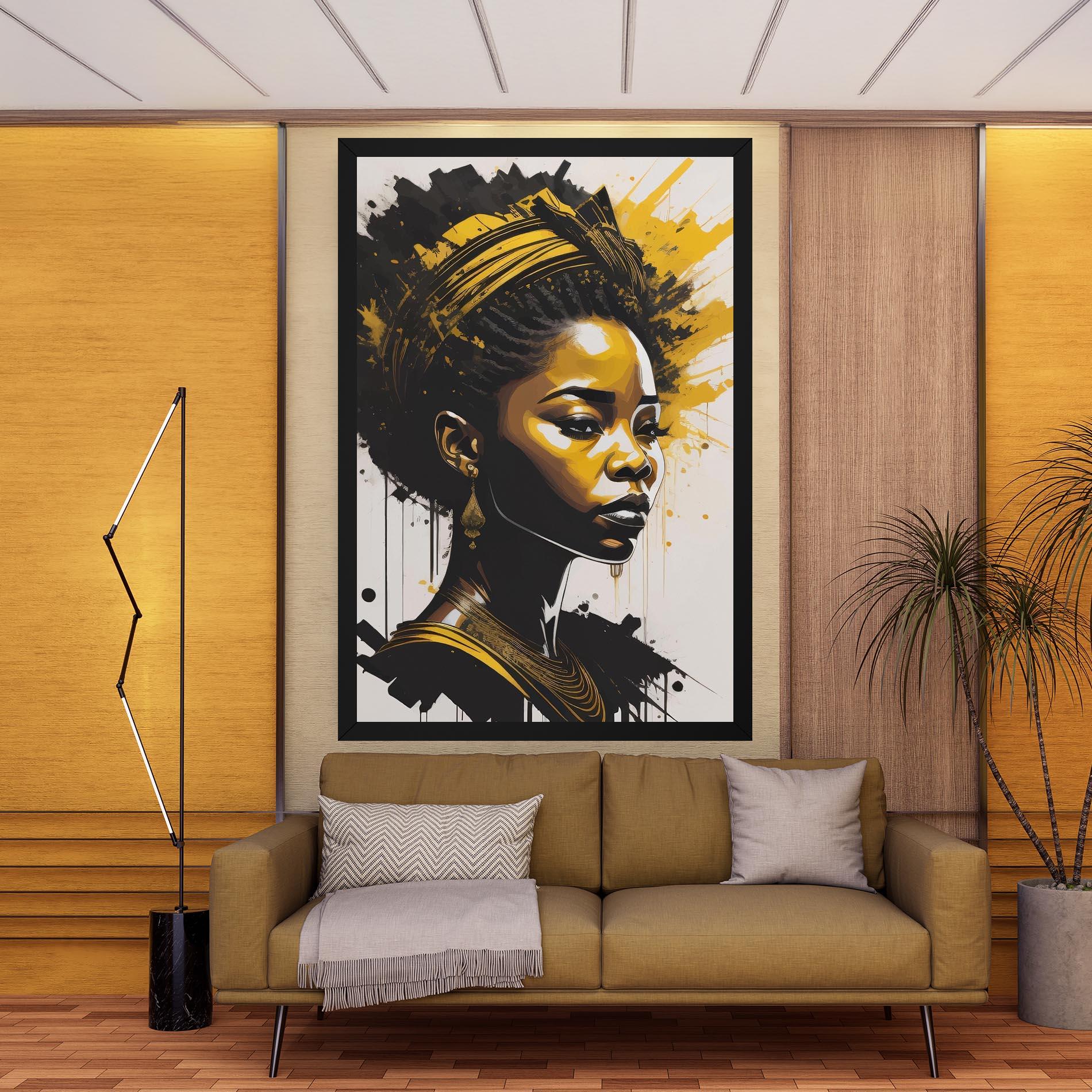 Tablou Canvas Gold African Woman mockup 9